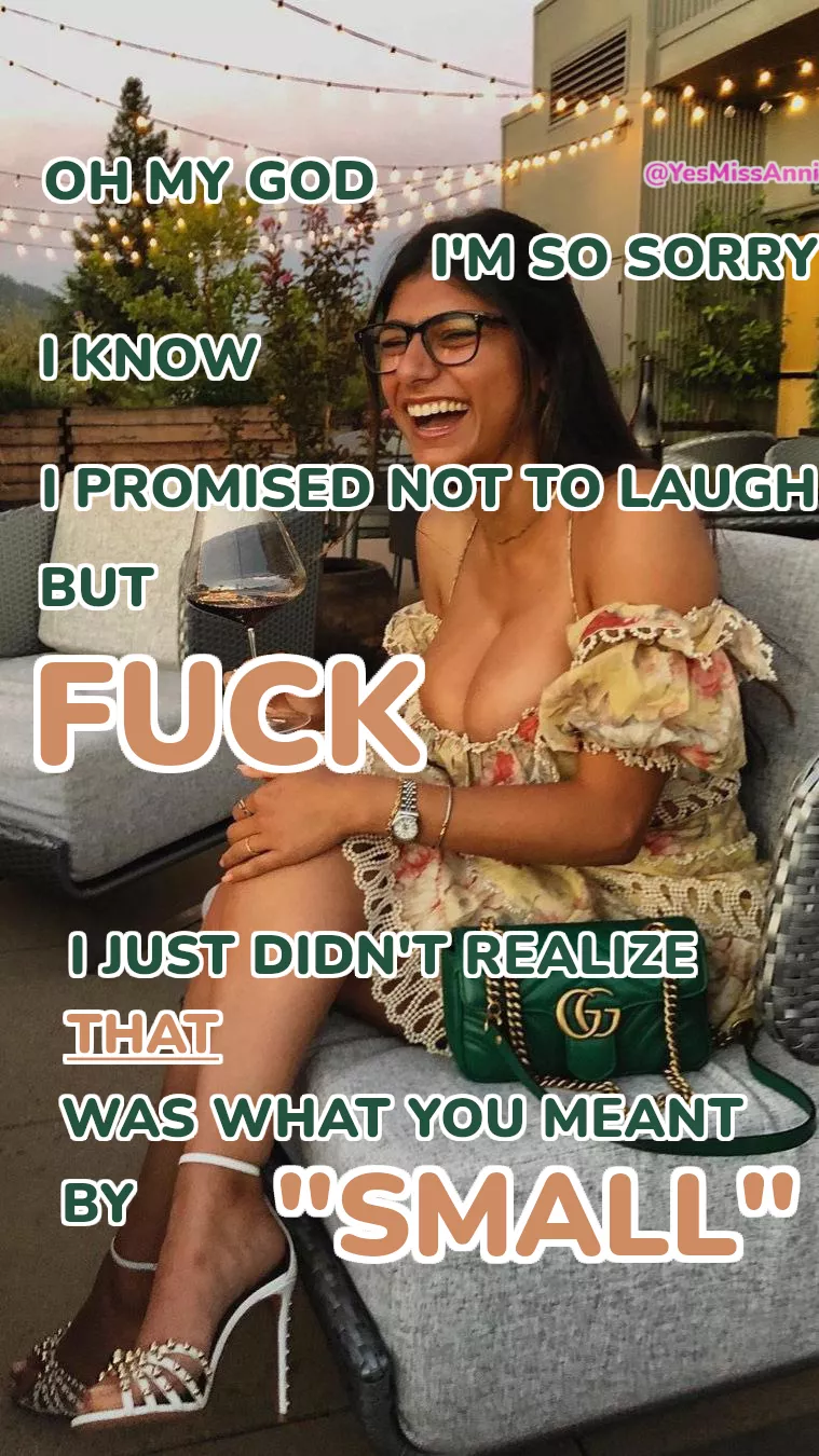 Mia Khalifa tried not to laugh [femdom][humiliation] posted by BranchClear