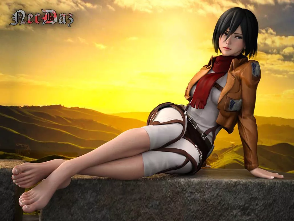 Mikasa On The Wall [Attack on Titan] (Necdaz) posted by Dirtydan794