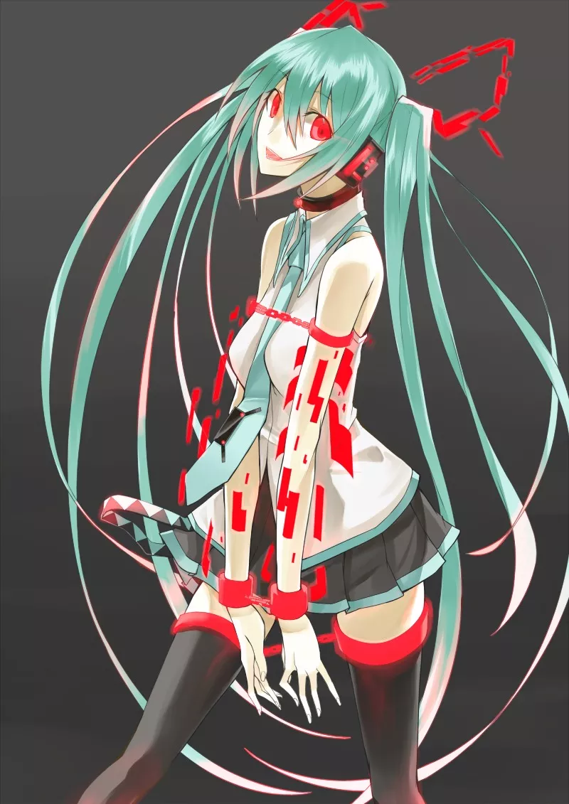 (Miku)a Hypnotic melody entered mikus earphones as she succumb to the corruption posted by fiery12345678