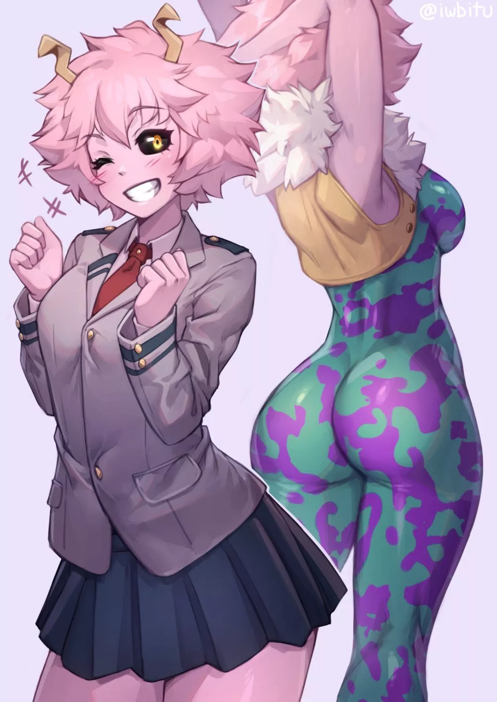 Mina In Uniform And In Costume (Iwbitu) [My Hero Academia] posted by sequence_string