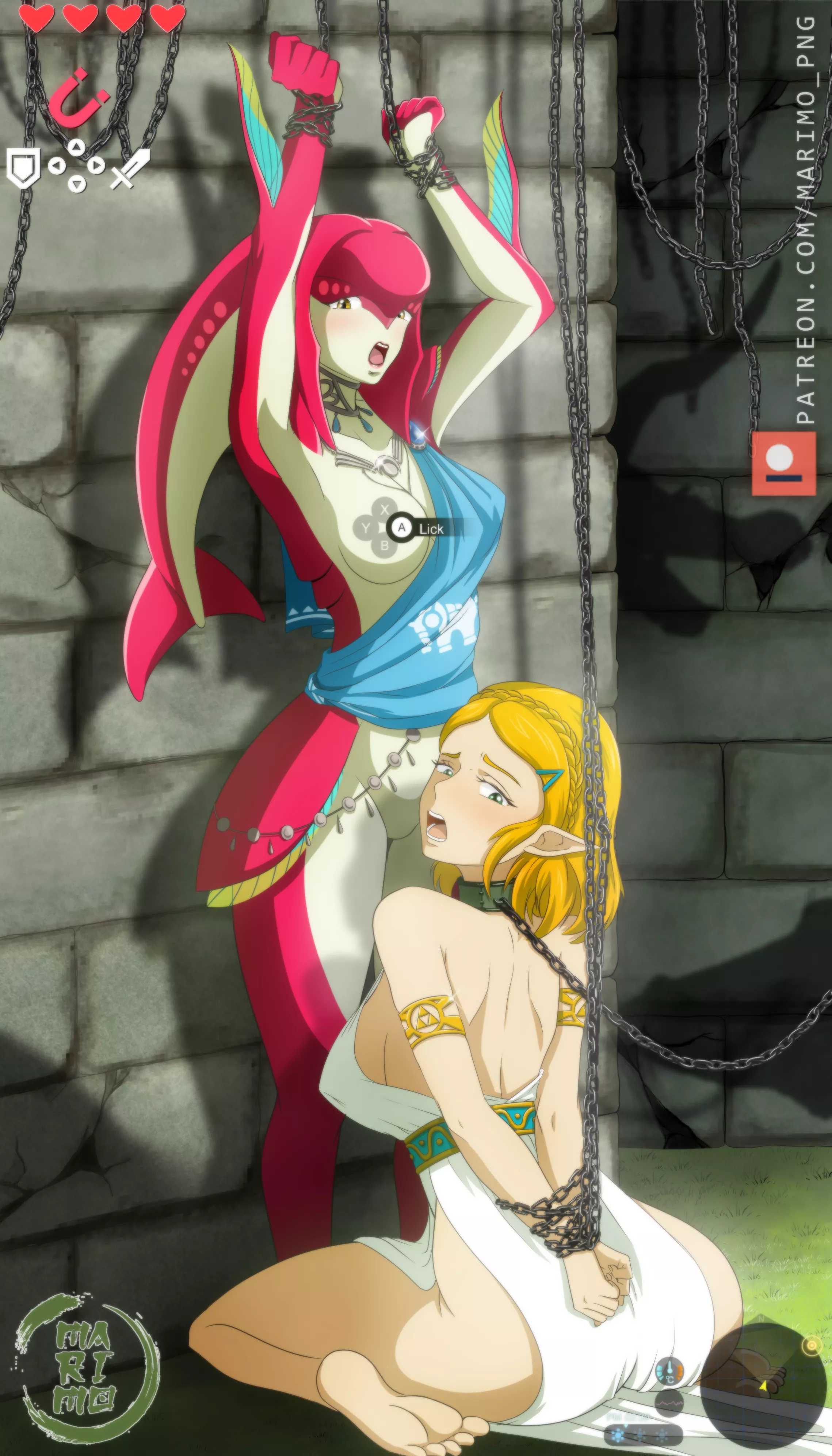 Mipha and Zelda [the legend of Zelda] (marimo_png) posted by Marimo-png