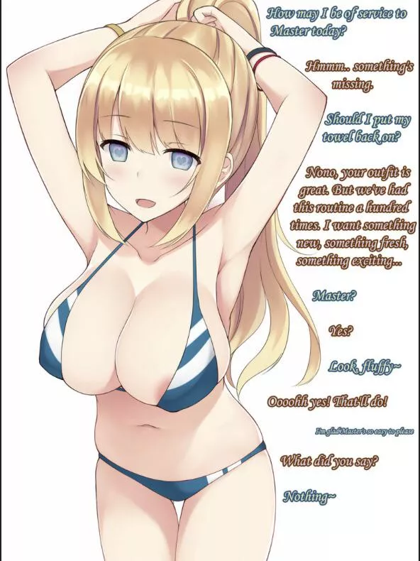 Mmmm…a perfect submissive slave with perfect fluffy hair ~~ <3 Character: Atago (Kantai Collection) Artist: [Mizunashi Kenichi] posted by Mousey_Mick