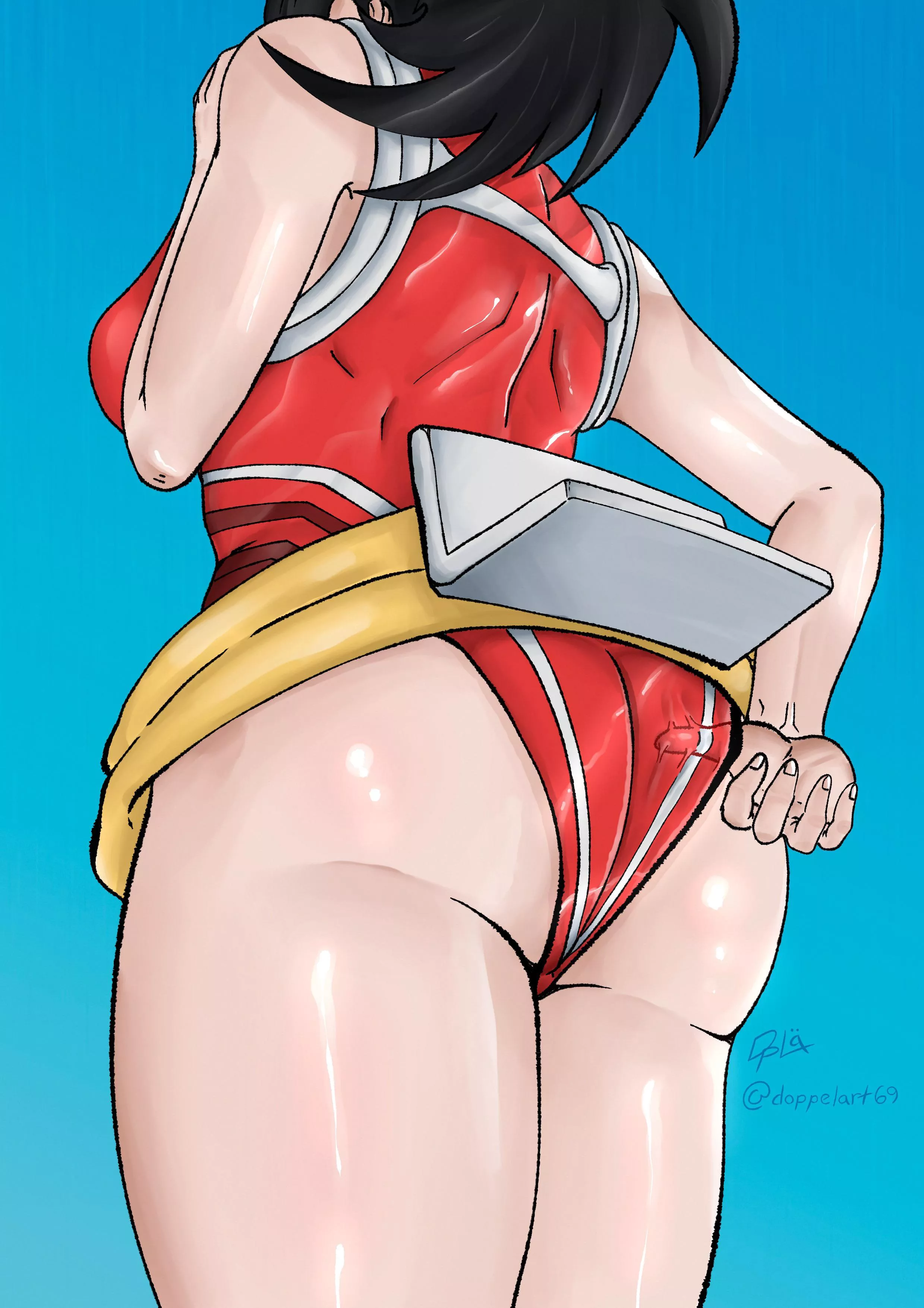 Momo’s suit is a bit tight [Doppelärt] posted by doppelart