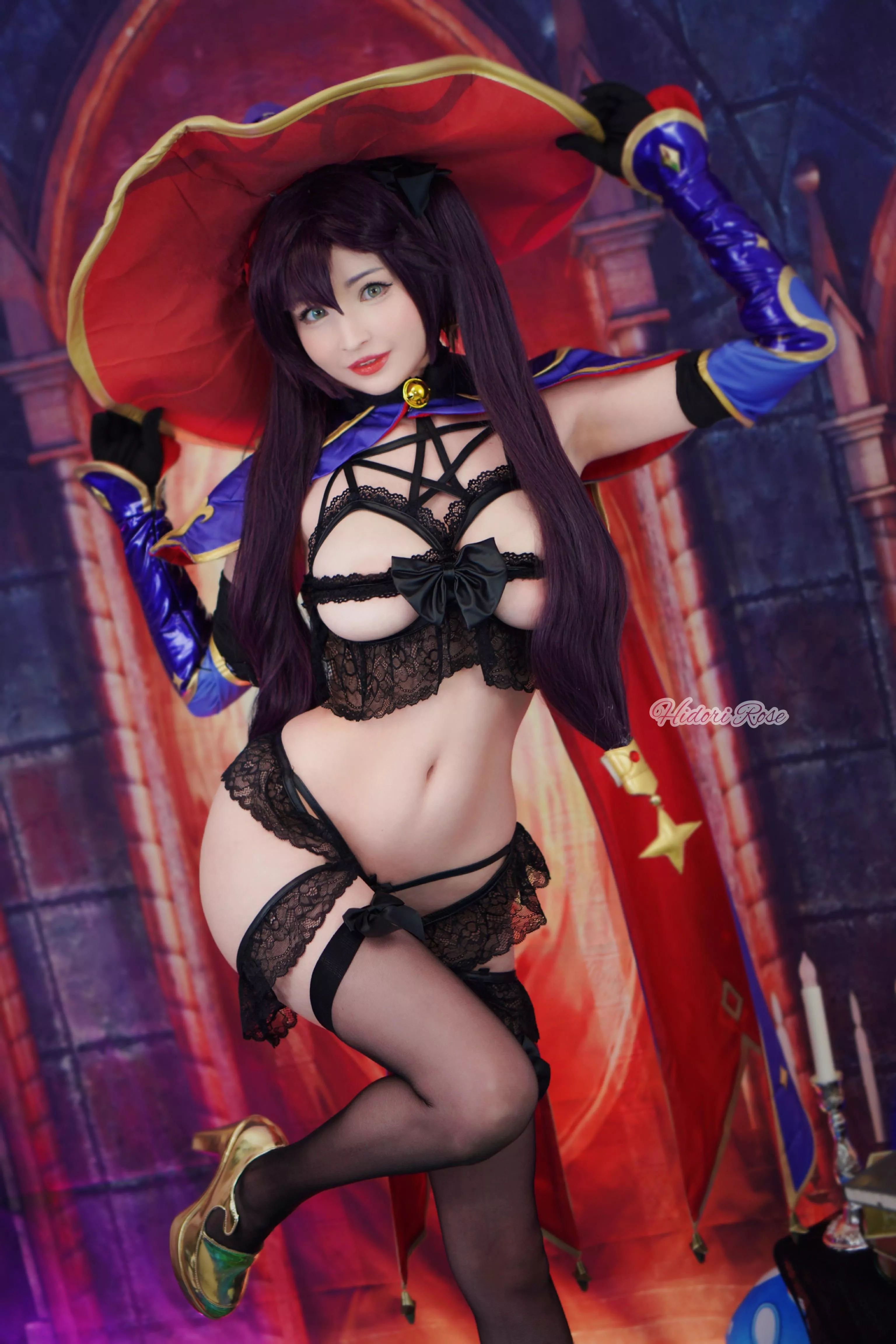 Mona Magistus lingerie cosplay by Hidori Rose posted by Hidori_Rose