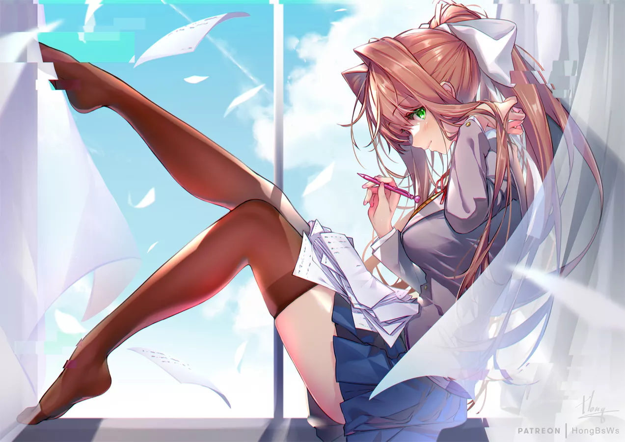 Monika [Doki Doki Literature Club] posted by AluminiumGnat