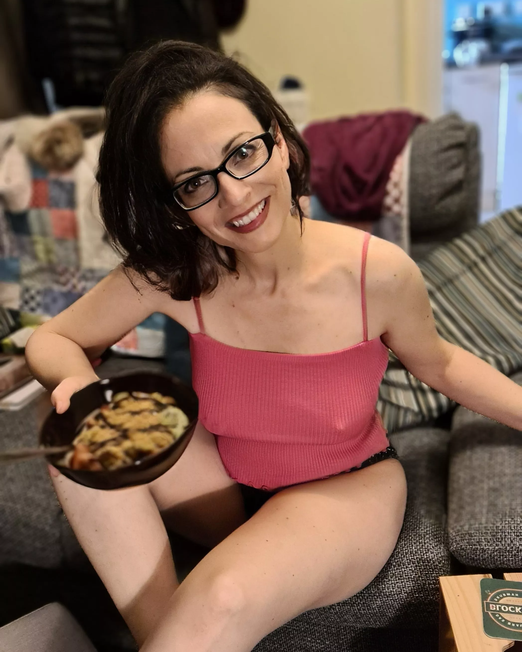 Morning! Having braless breakfast 😋 posted by Hotmilf_Rose