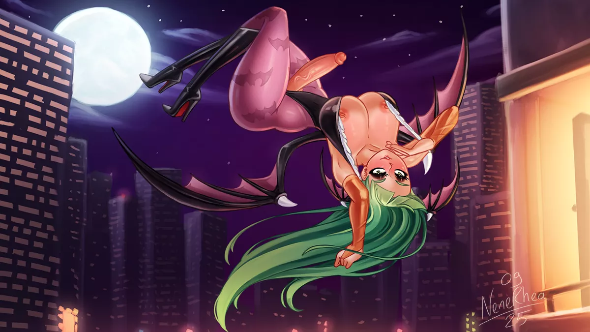 Morrigan enjoying her night in the city (NeneRhea) [Darkstalkers] posted by NeneRhea