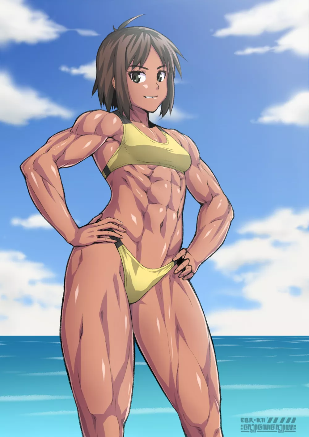 Muscle Girl in Yellow (EBR-KII) [Original] posted by elee0228