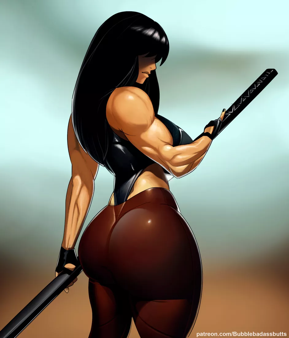 Muscle Katana Girl (BubbleBadassButts) [Original] posted by elee0228