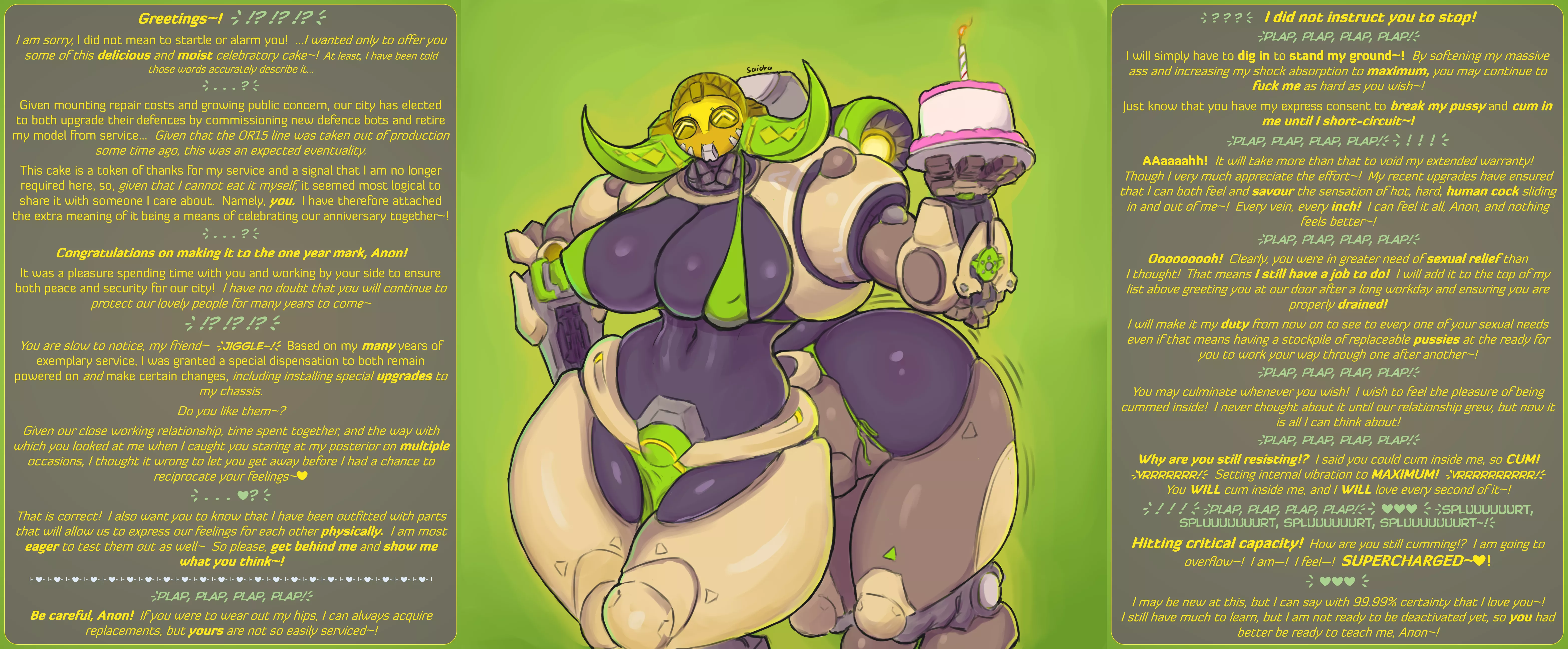 [MxF] Do you think she has a horse pussy, or a boring normal one? [Overwatch][Orisa][Robot][Human on Omnic][BHC][Cake][Wholesome?][MtG Caption][Artist: Saidra] posted by MtG-Ti