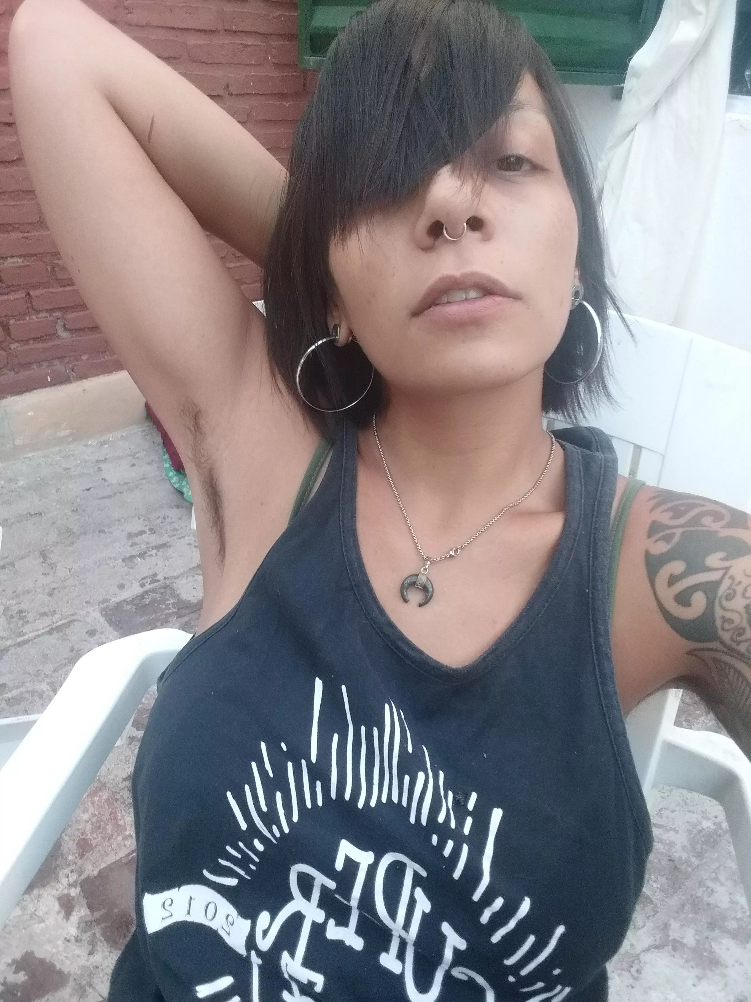 My armpits are vented from the heat of the South American summer. posted by missxxanne