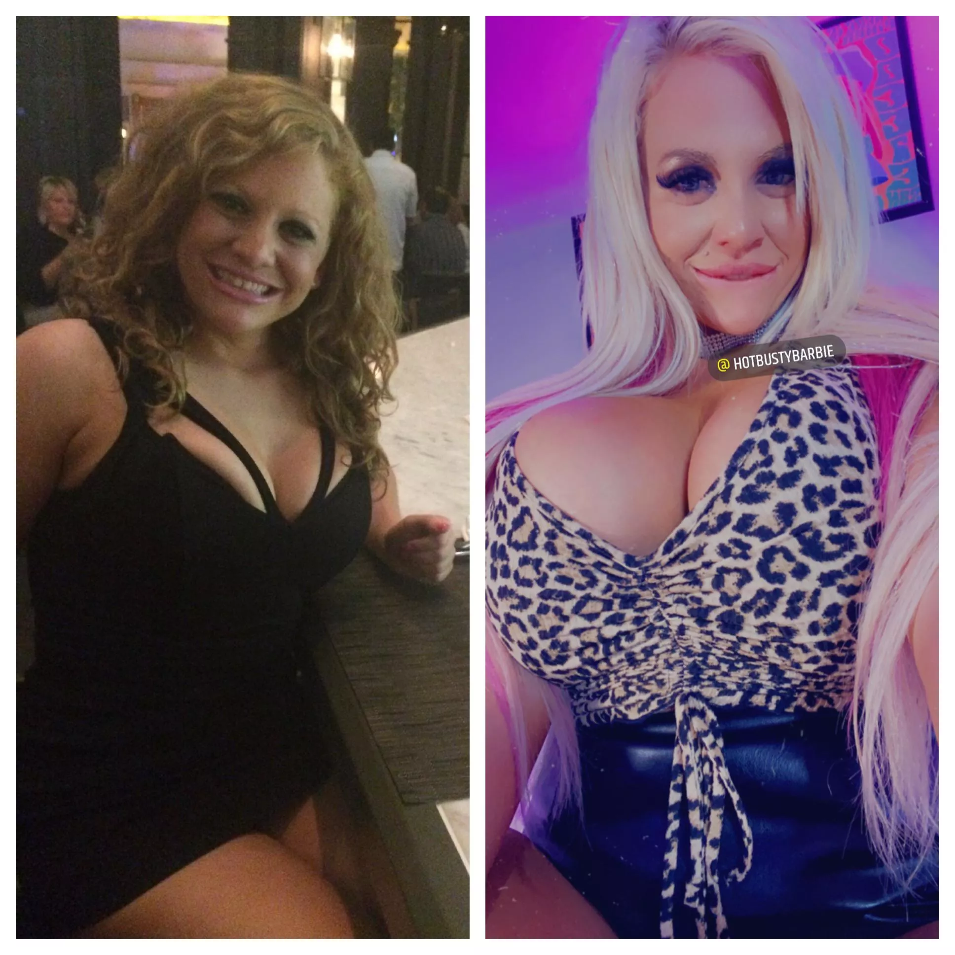 My bimbofication Before and After posted by Hotbustybarbiex