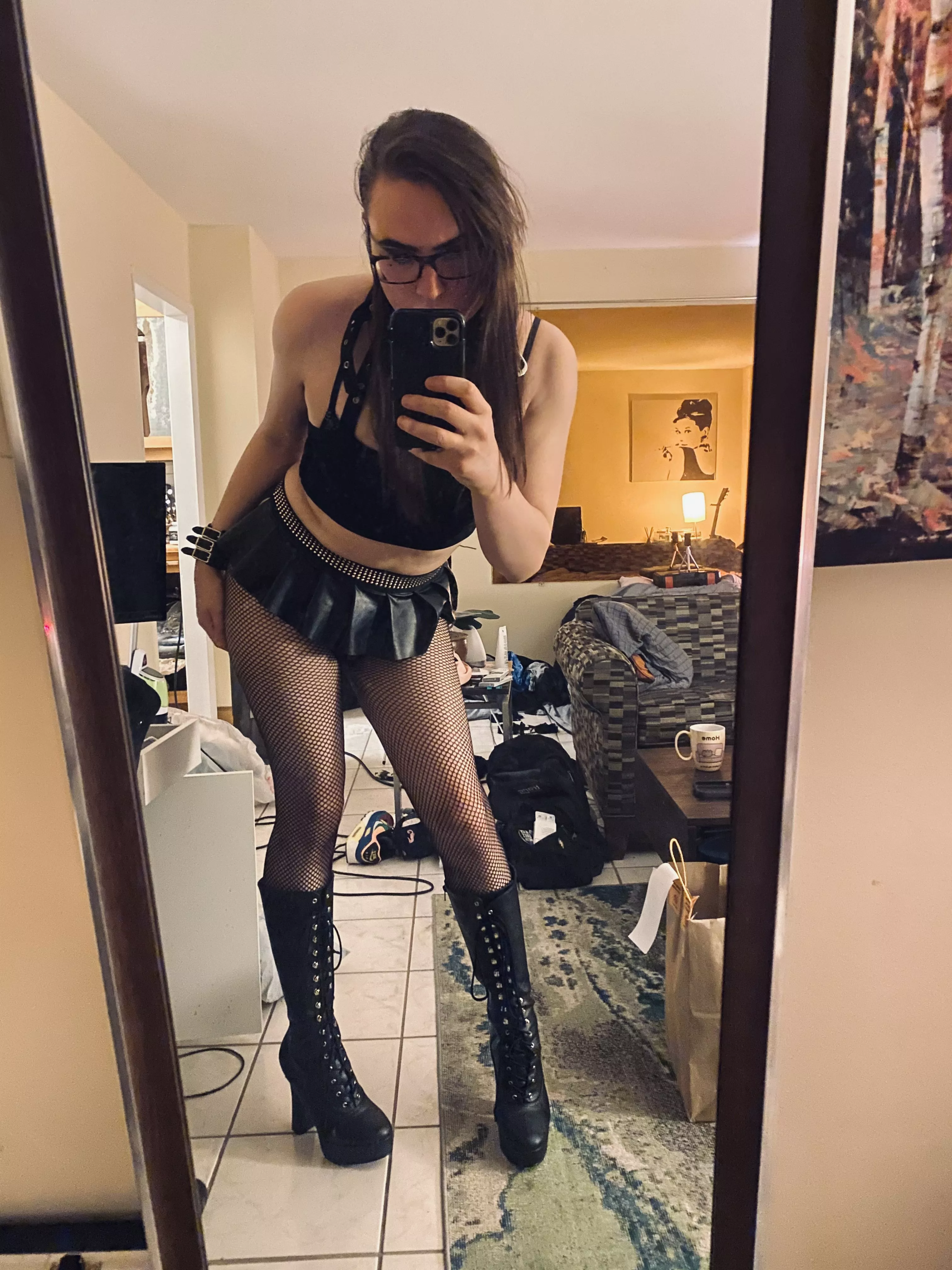 My boots compliment my little outfit nicely don't you think? posted by AvaShade