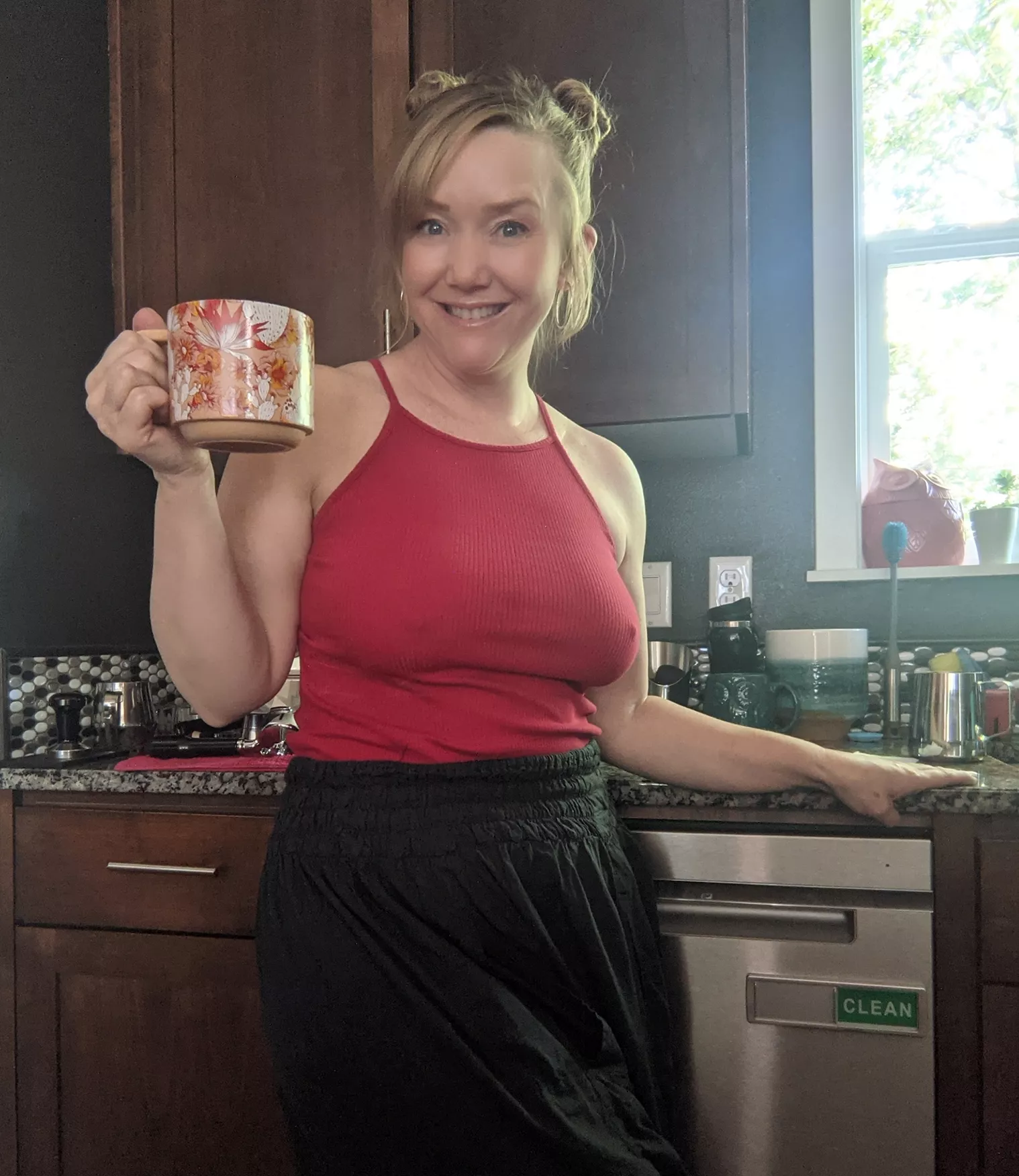 My caffeine rush isn't the only perky part of my morning! [F47] posted by Crystal_Sunshine_