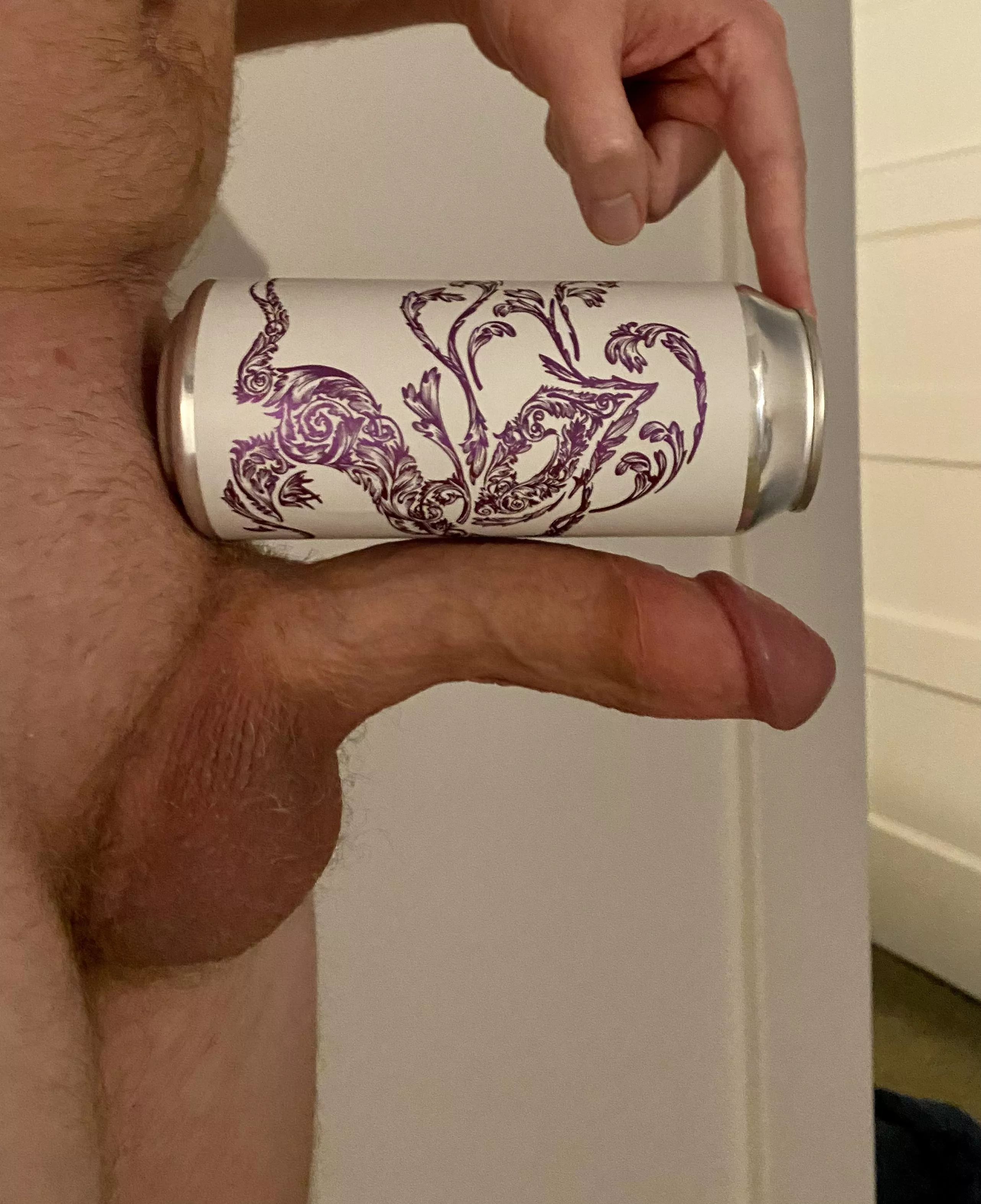 My curved guy vs a girthy 16oz can posted by CurveAheadGuy