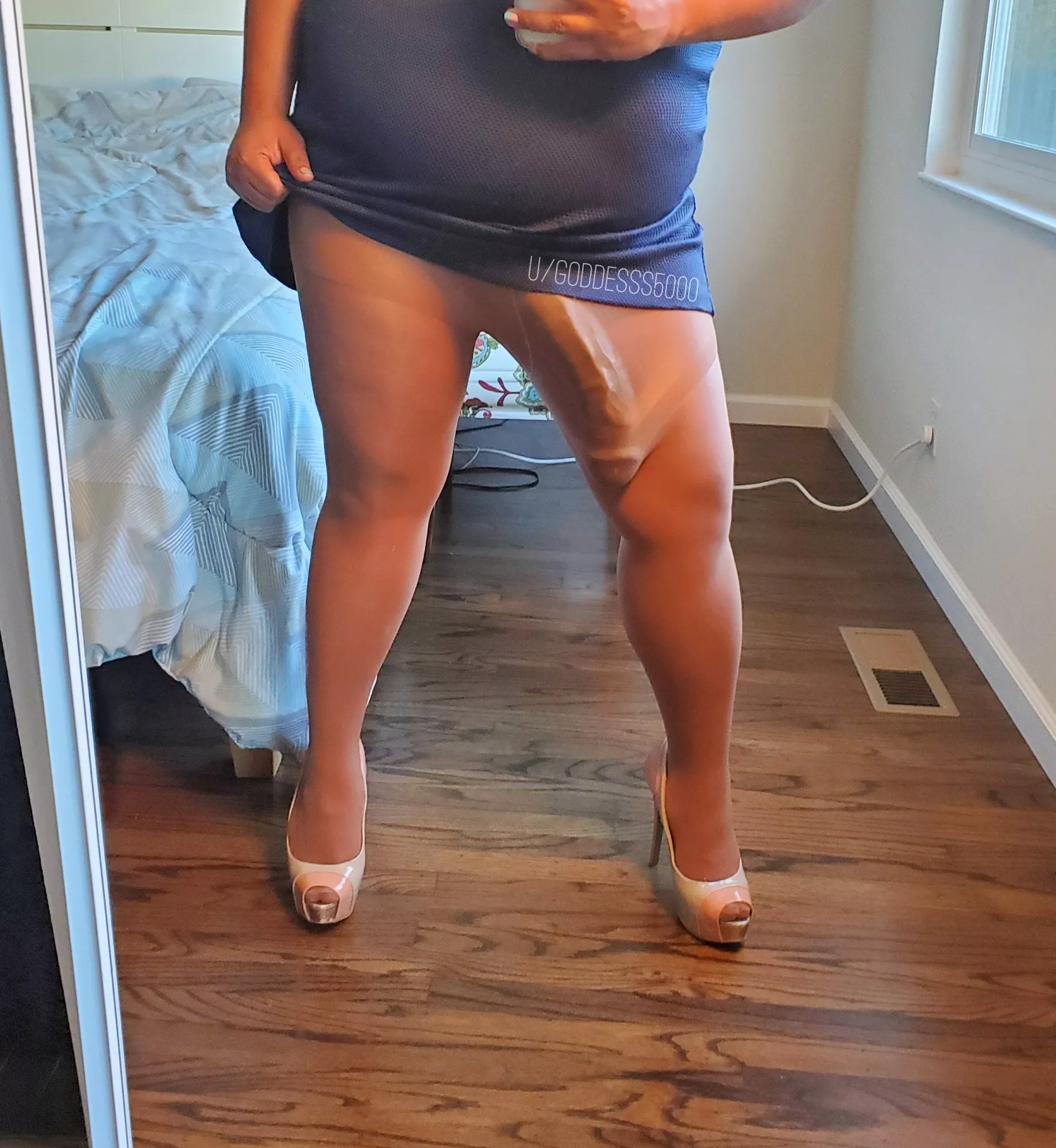 My dress barely covers all 12 inches! 😈 posted by Goddesss5000