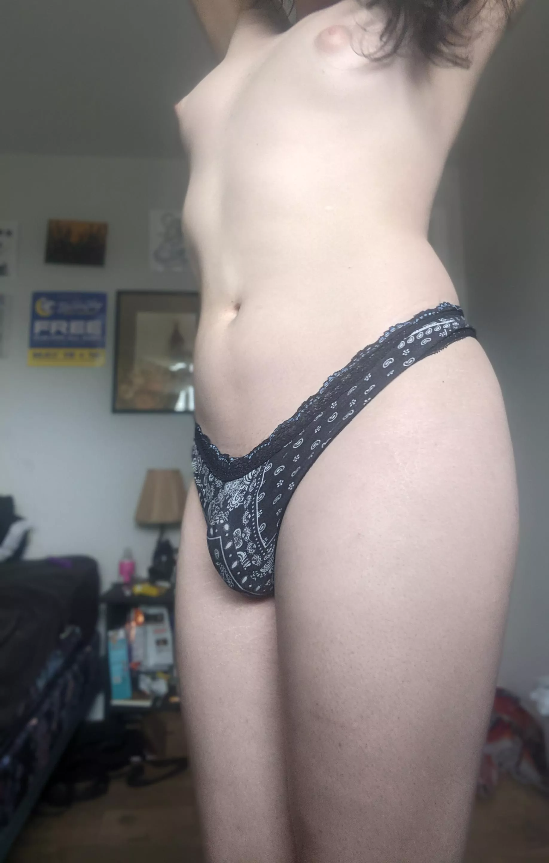 My favorite non tuck panties right now 😇🖤⚡ posted by diybabe666