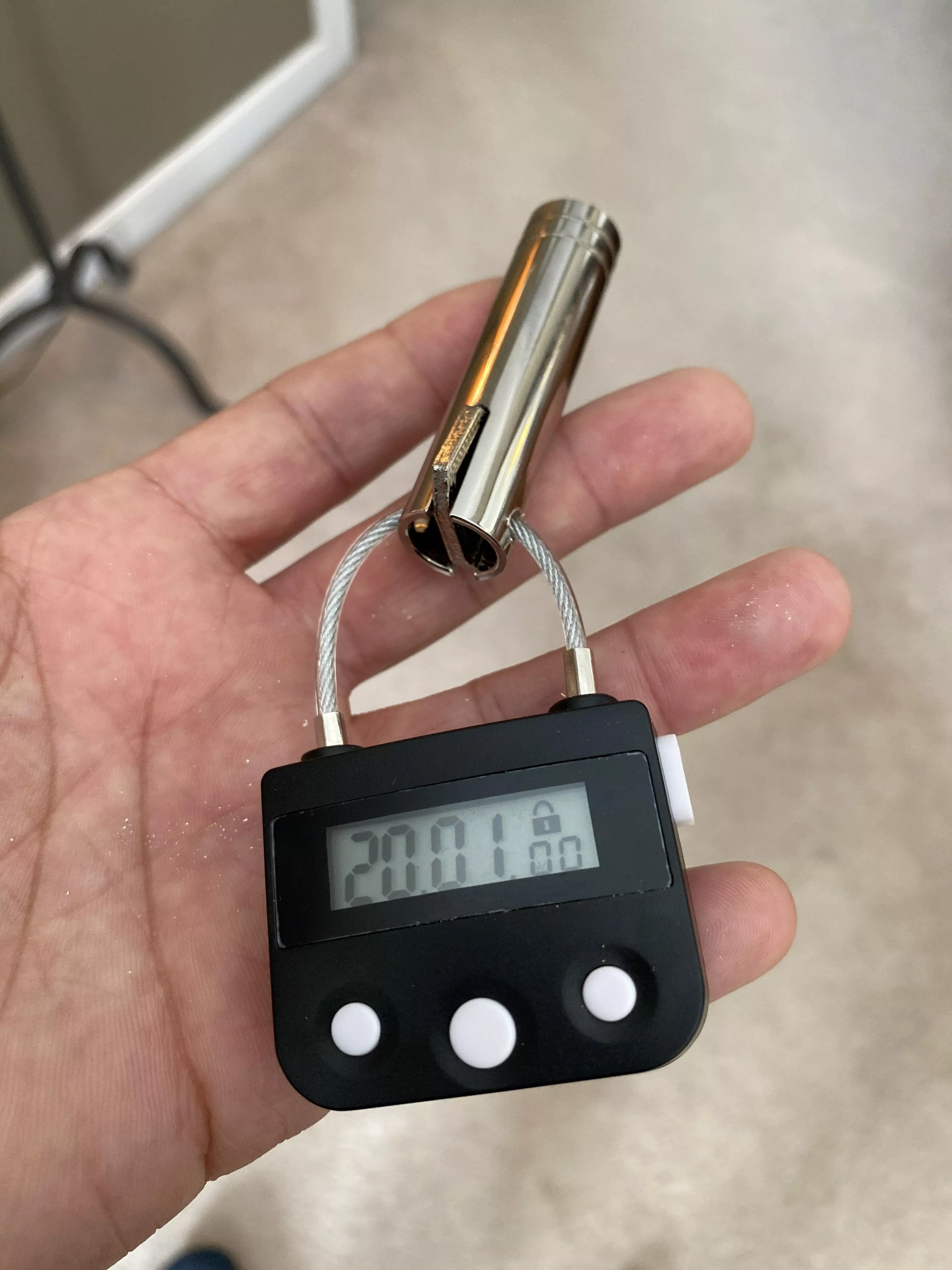 My first time with a time lock! Practicing my self locking discipline posted by jb19774