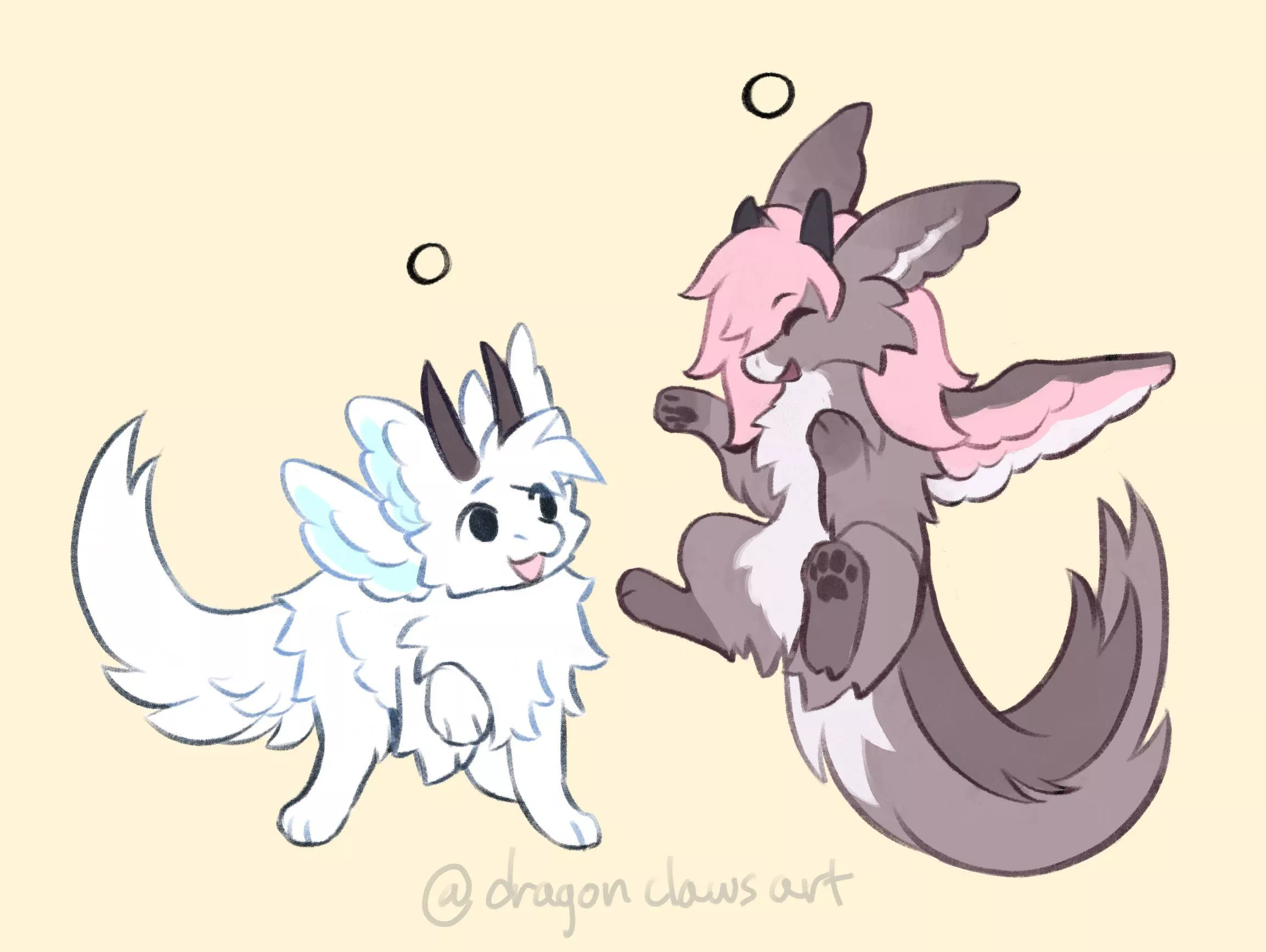 my fursonies!! 🥺🐉🐉💖✨ they luv each other (art by me, crescentdragonclaws) posted by crescentdragonclaws