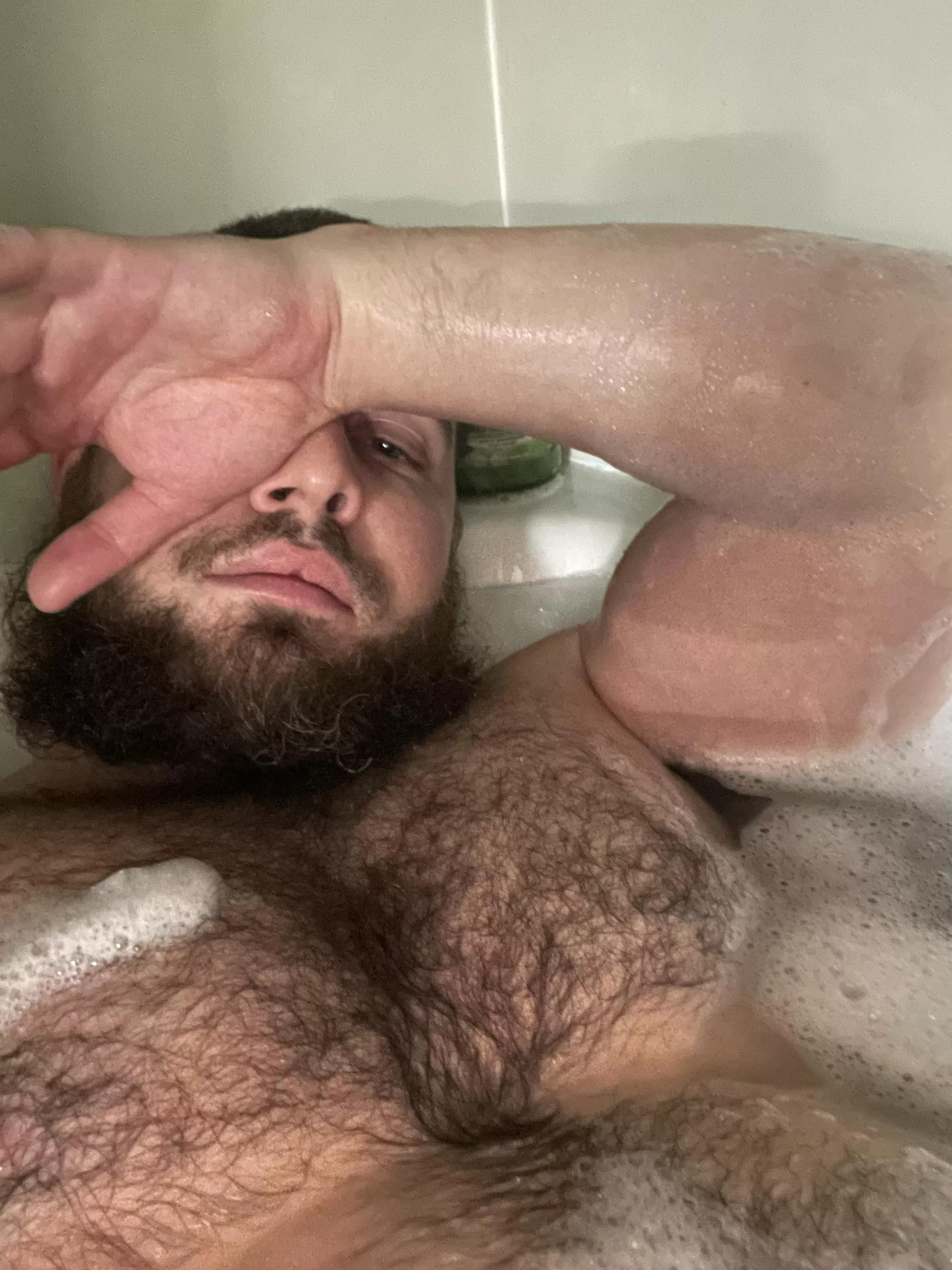 My hairy chest in the bubble bath posted by andy_11900