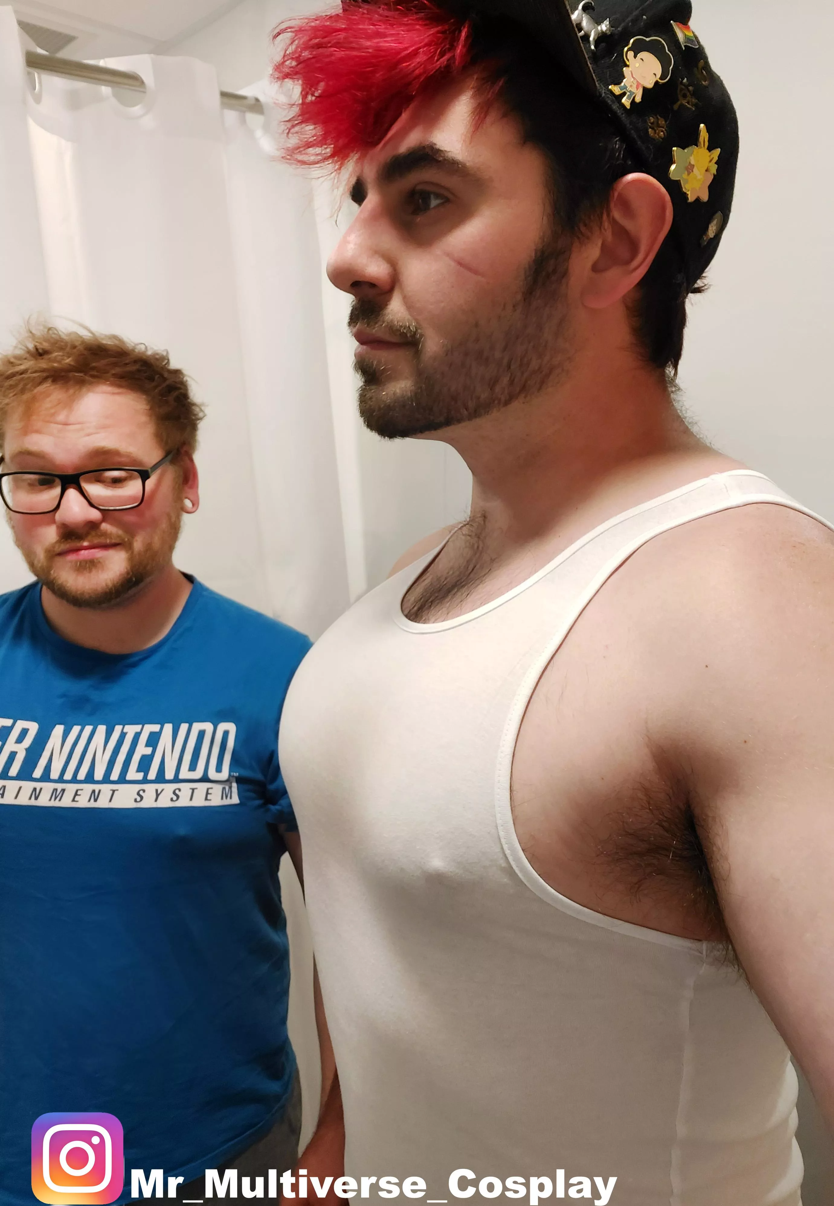 My Husband did the Pec meme with me. :D posted by AcrylicFoxCosplay