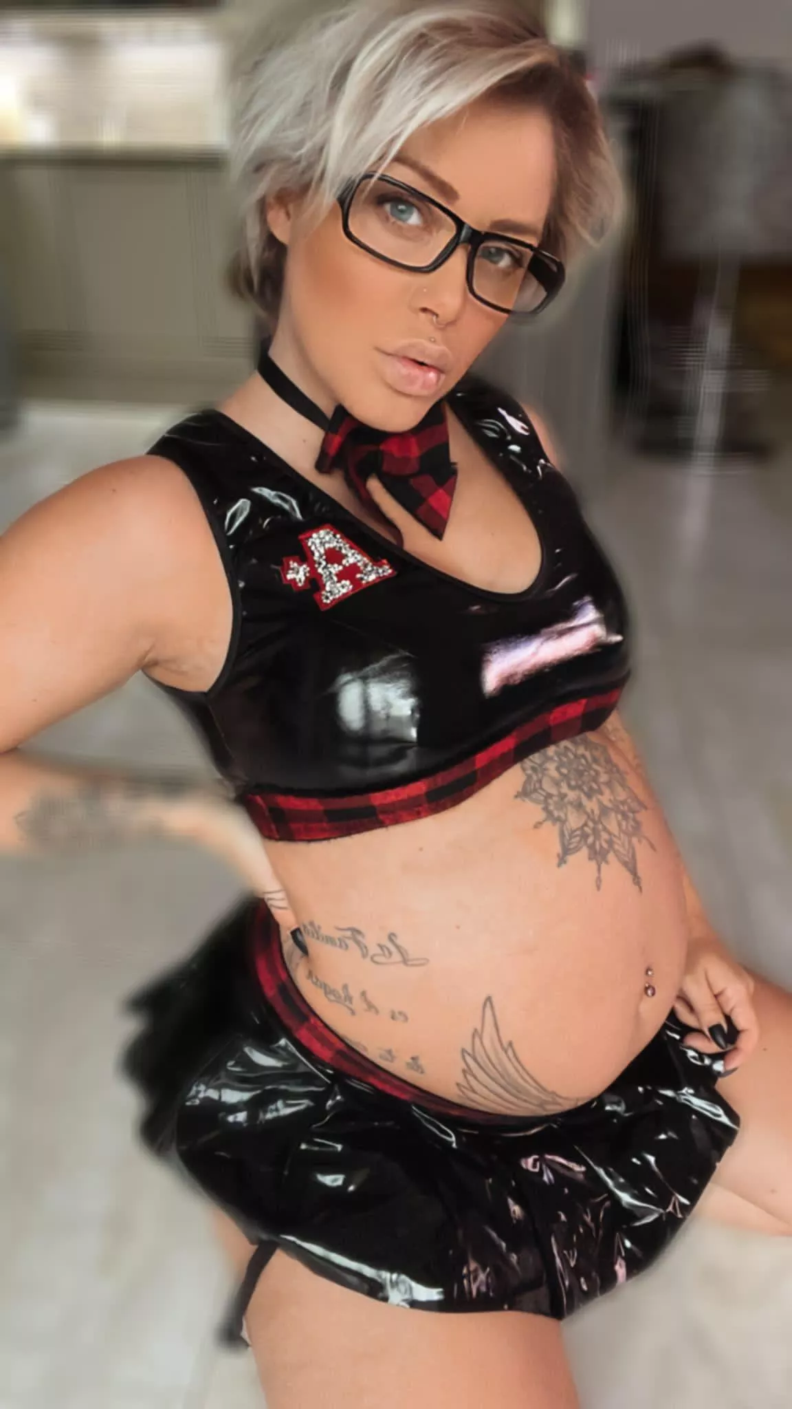 My leather costume in 8 months😏🔞💦 posted by PregnantWifey_