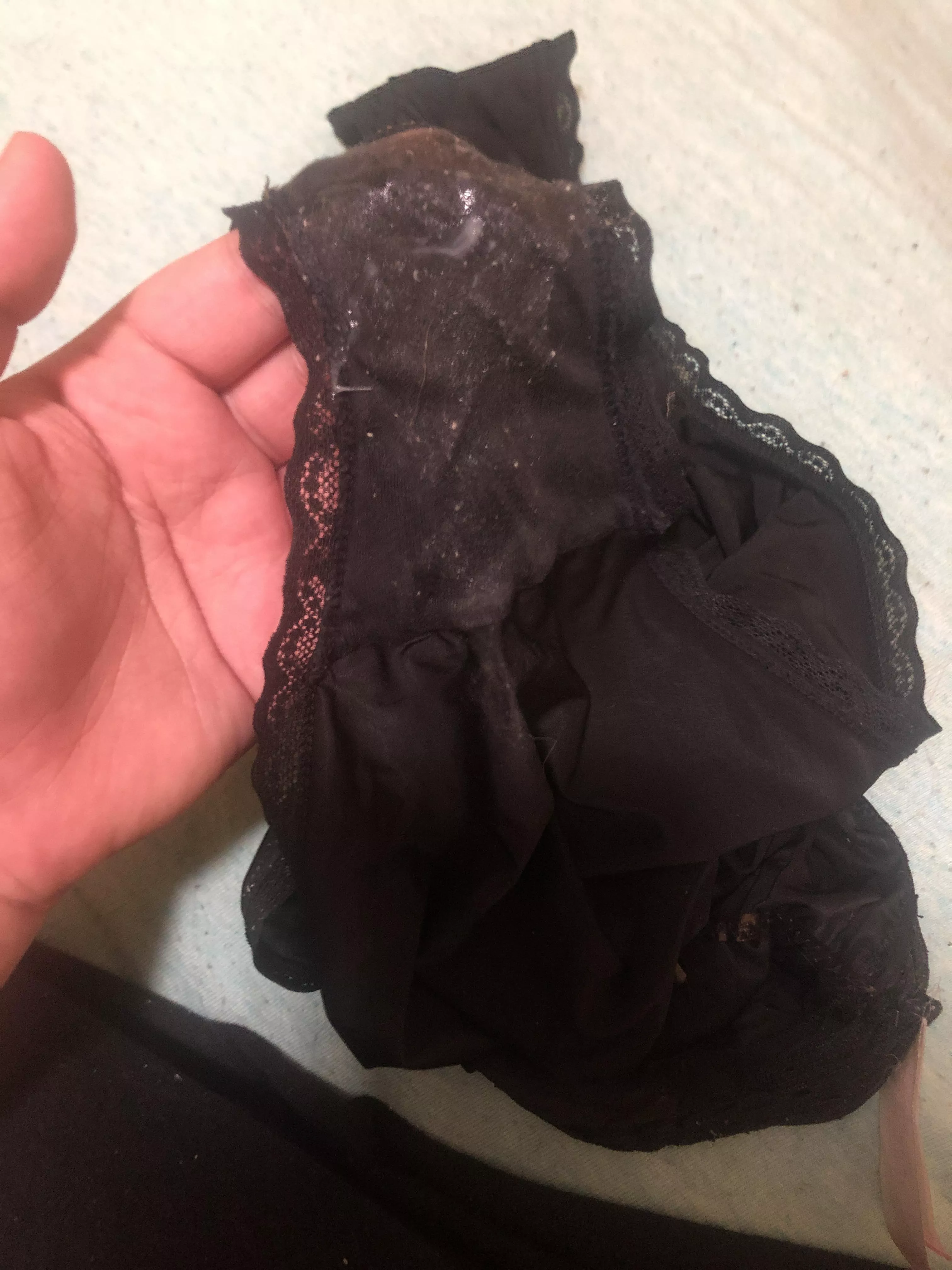 My panties after wearing them for two days posted by tinywhitebunny