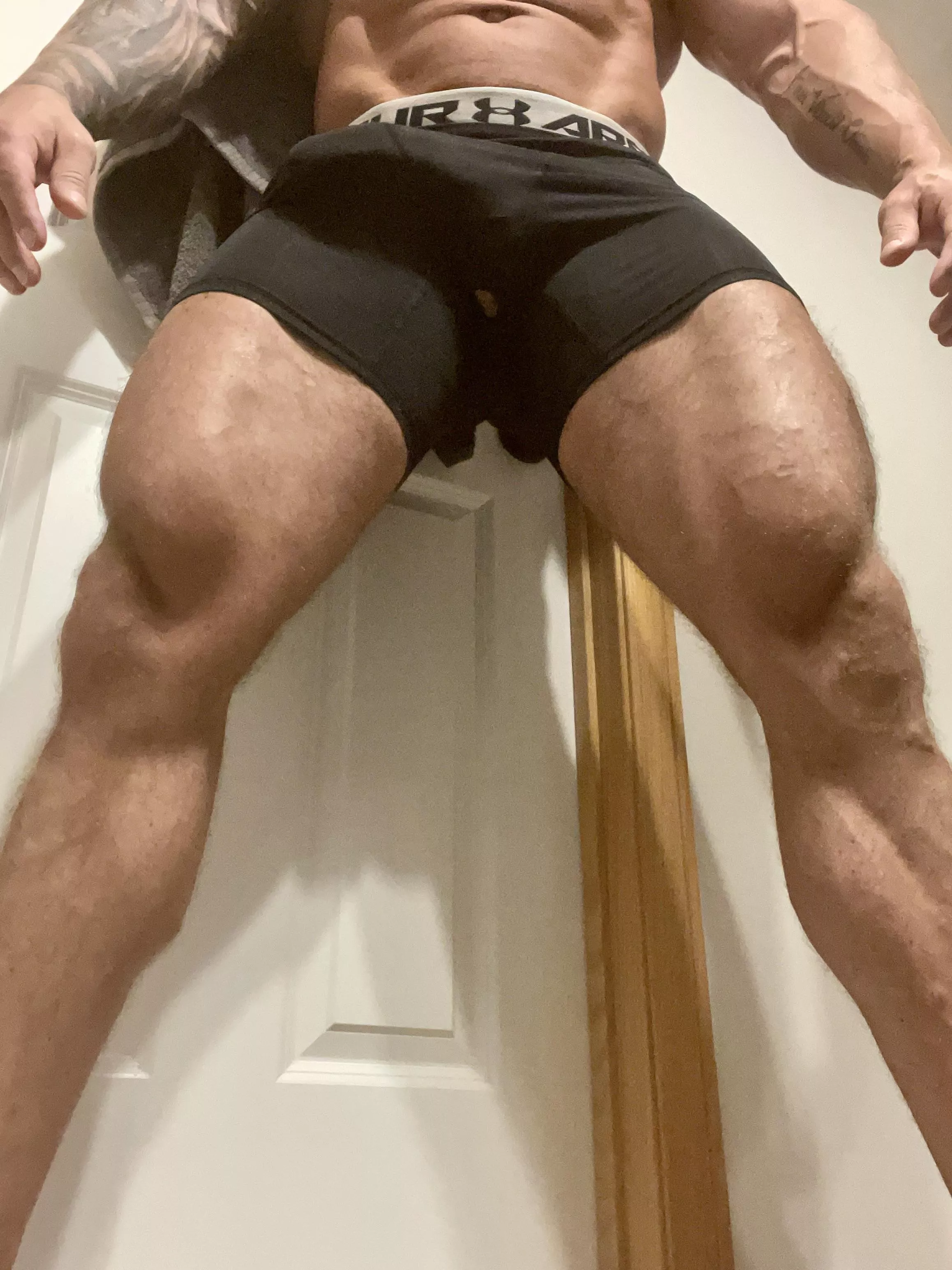 My shorts sprung a hole… should I buy new ones or leave it for easy access? 🤔 posted by ClydeXXXL