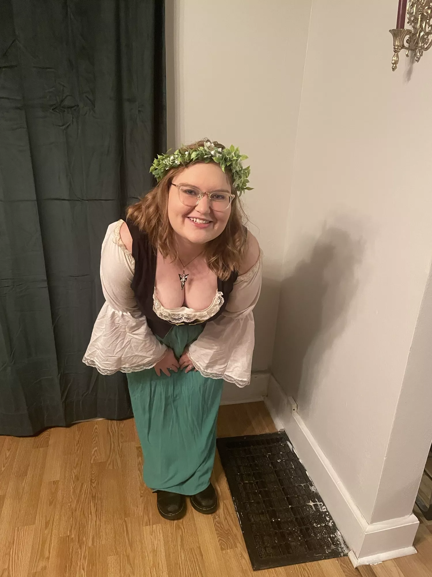 My shy wife (28) showing off her Halloween costume. posted by HikingBassist53