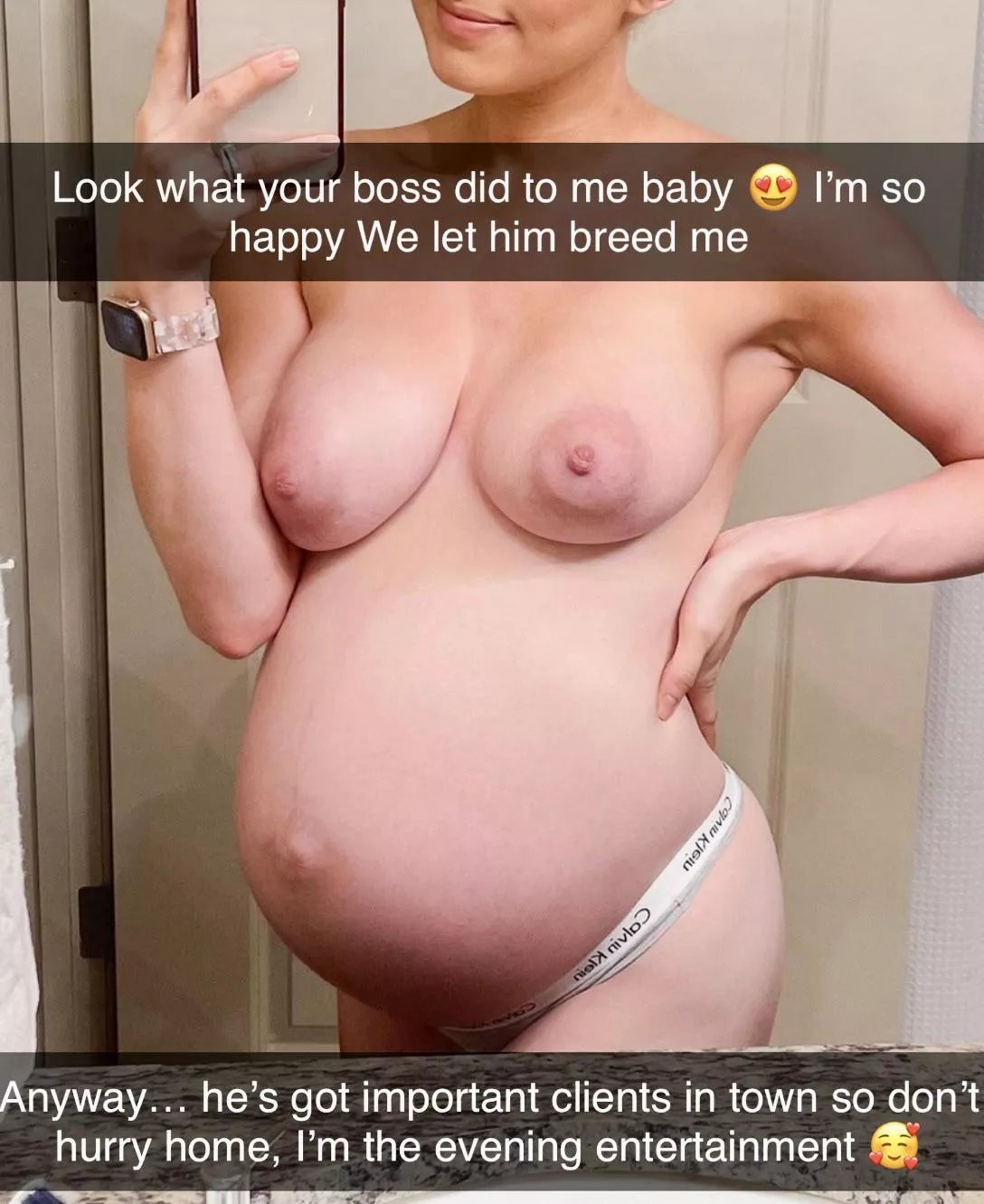 My wife can’t help herself, ever since we asked my boss to breed her she’s been desperate for his cock posted by idlemind69