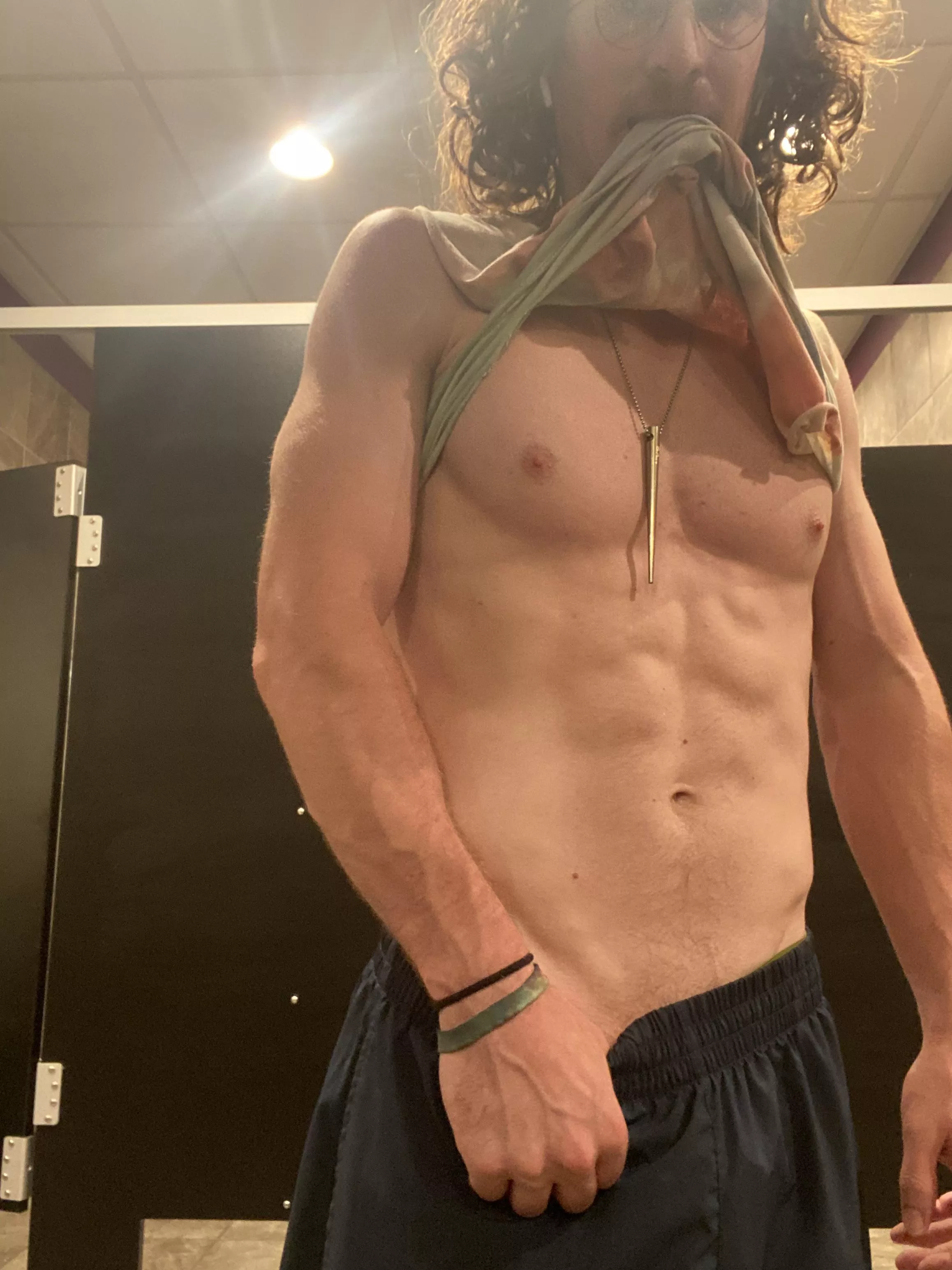 [M]y workout got a little sweaty had to cool off posted by NatetheBig