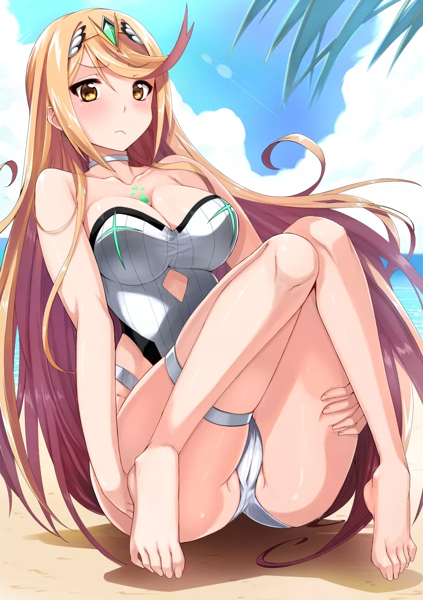 Mythra At The Beach (Okiguro) [Xenoblade] posted by sequence_string