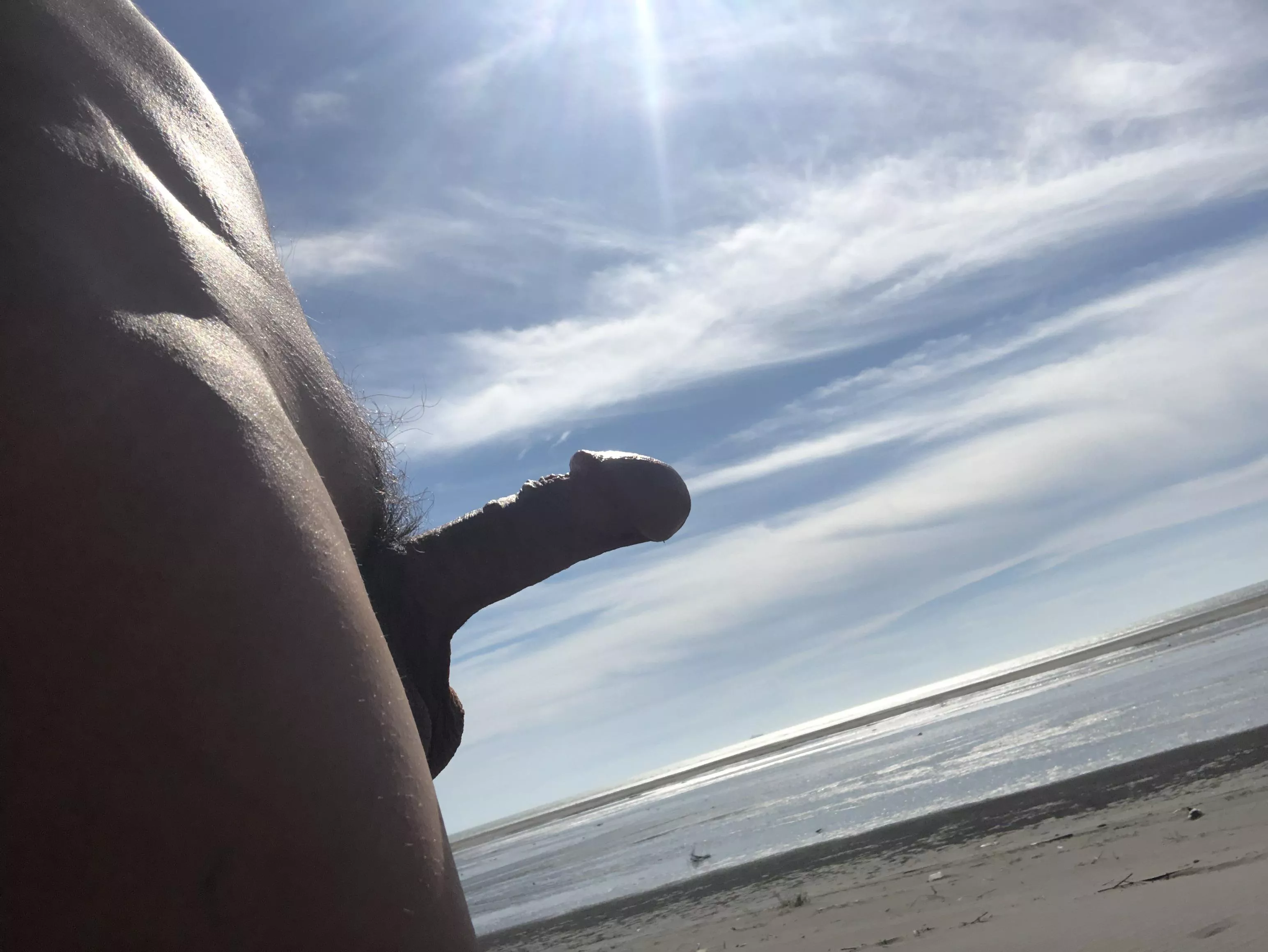 Naked at the beach posted by penislee1130