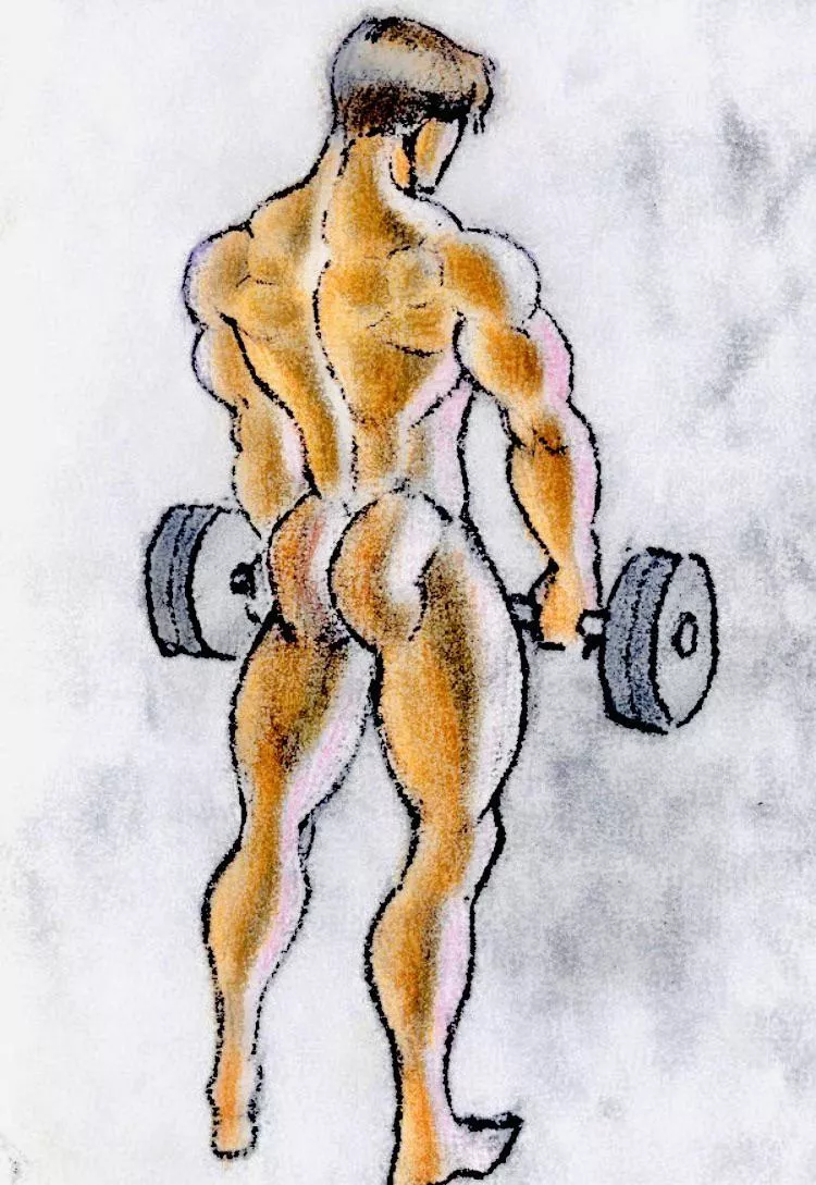 Naked bodybuilder (unknown artist) posted by Arceus626