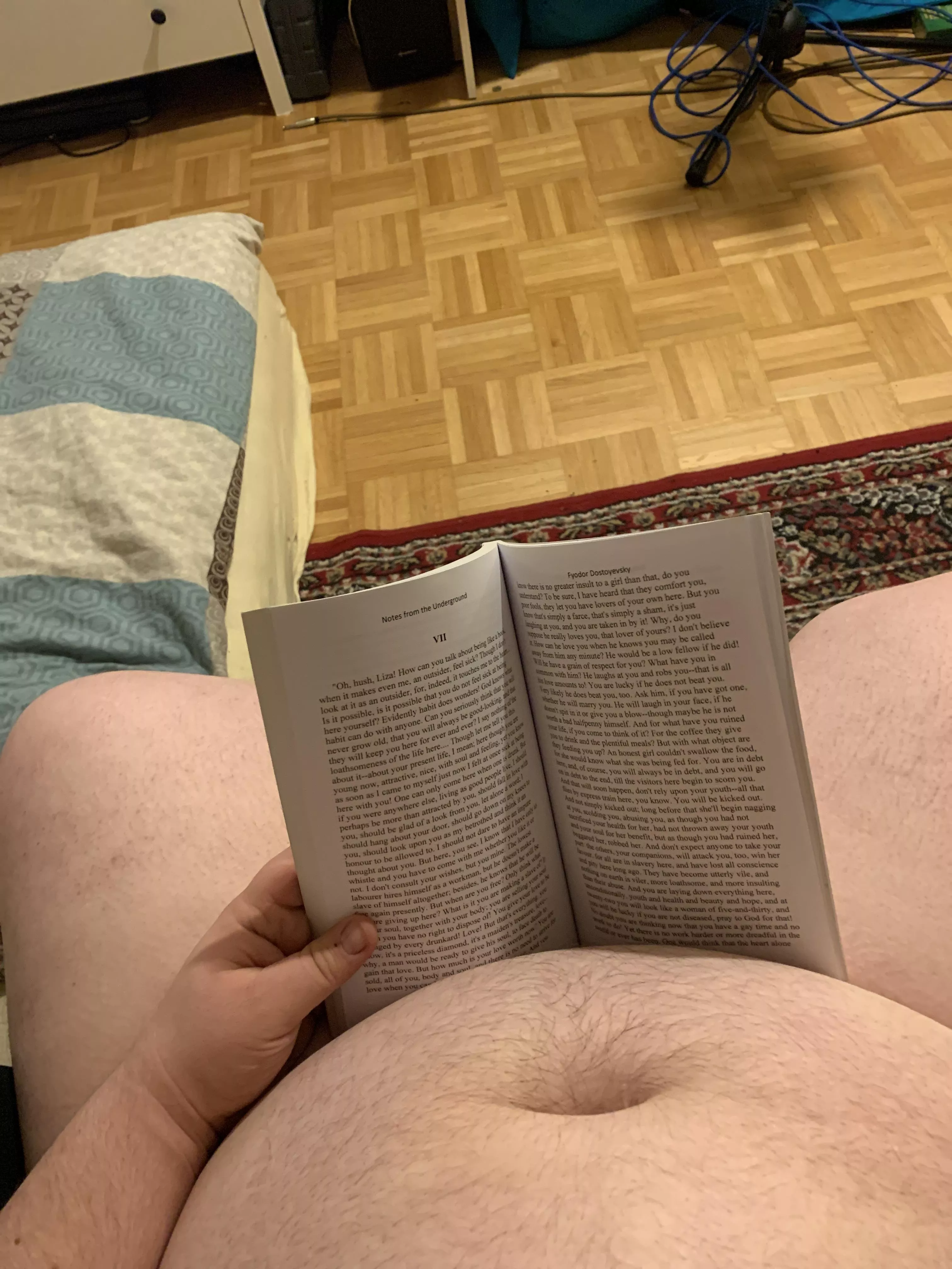 Naked reading Saturdayâ€™s been going swell ;) posted by sadchubbyboyalone