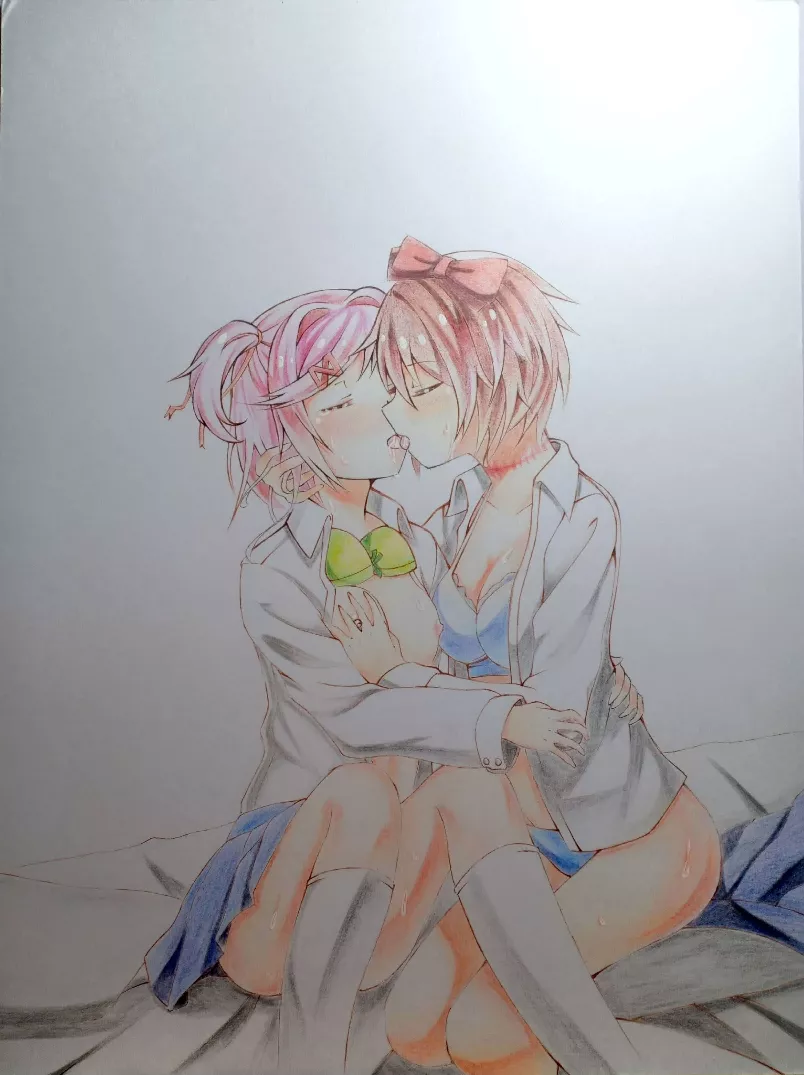 Natsuki Making Out With Sayori by Yūki [Doki Doki Literature Club] posted by Retry_CSGO