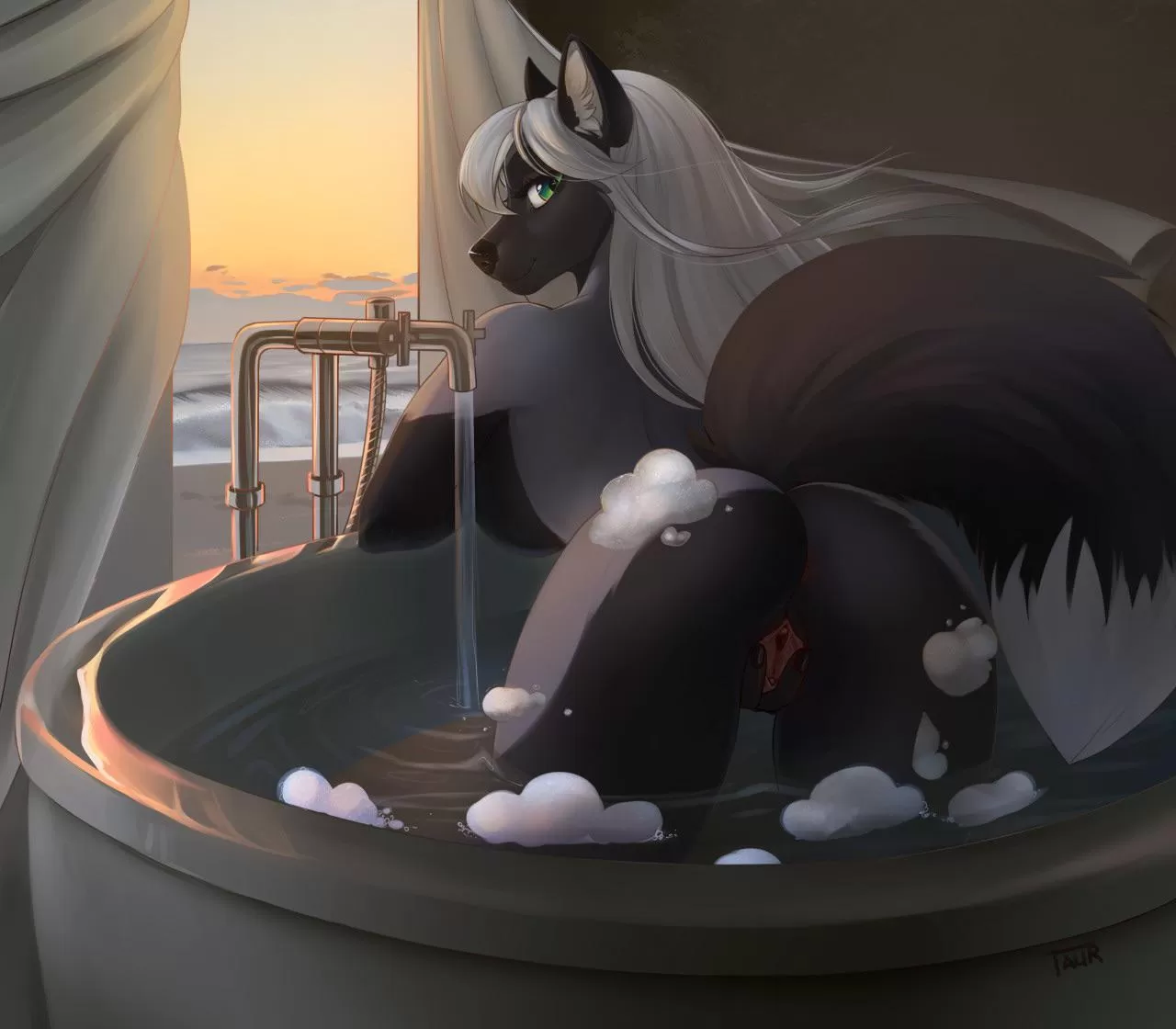 Naughty Bath [F] (taurusart) posted by 5headedragon