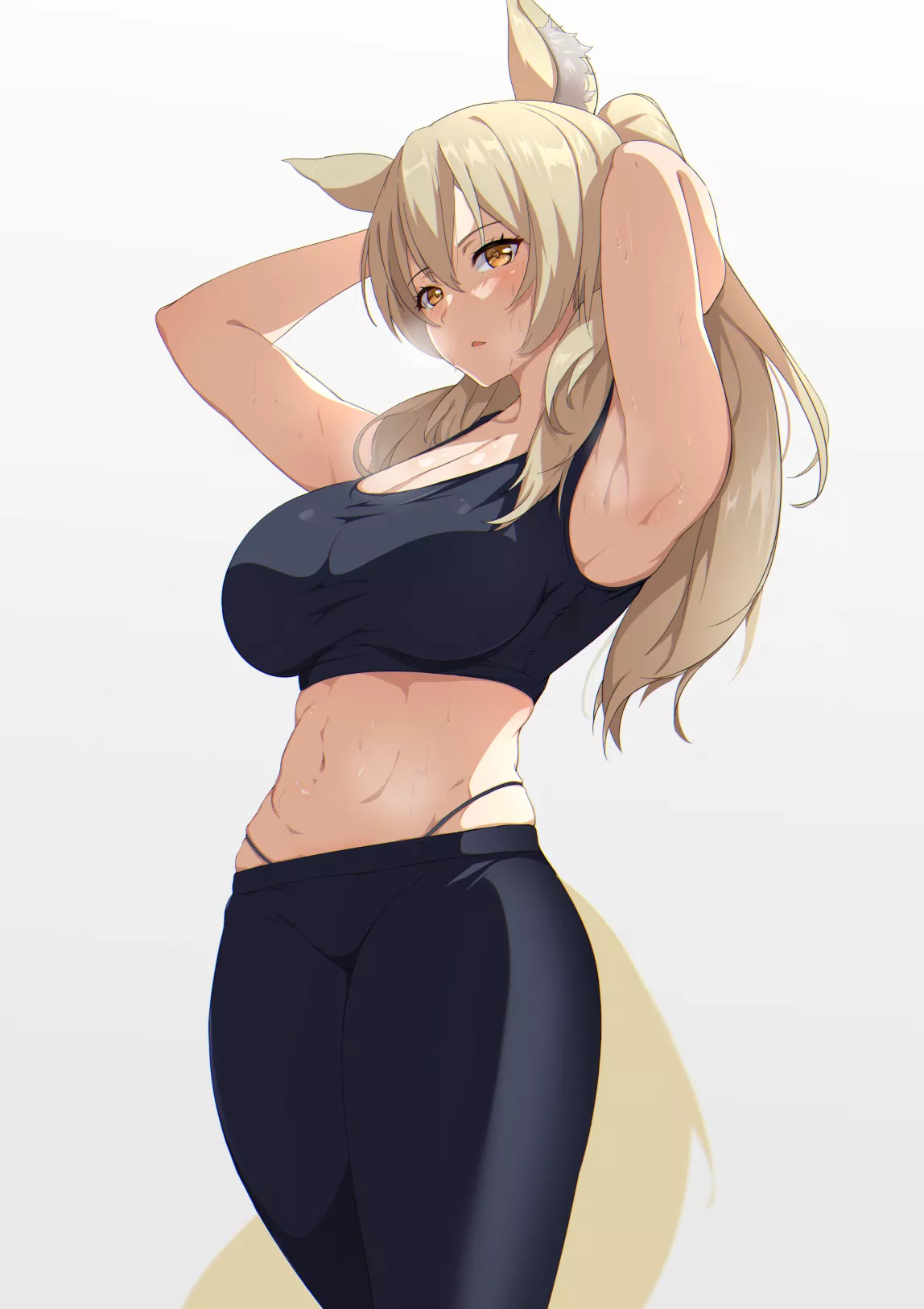 Nearl fixing her hair after a workout (XLLam乾蒸雲吞) [Arknights] posted by queshu22