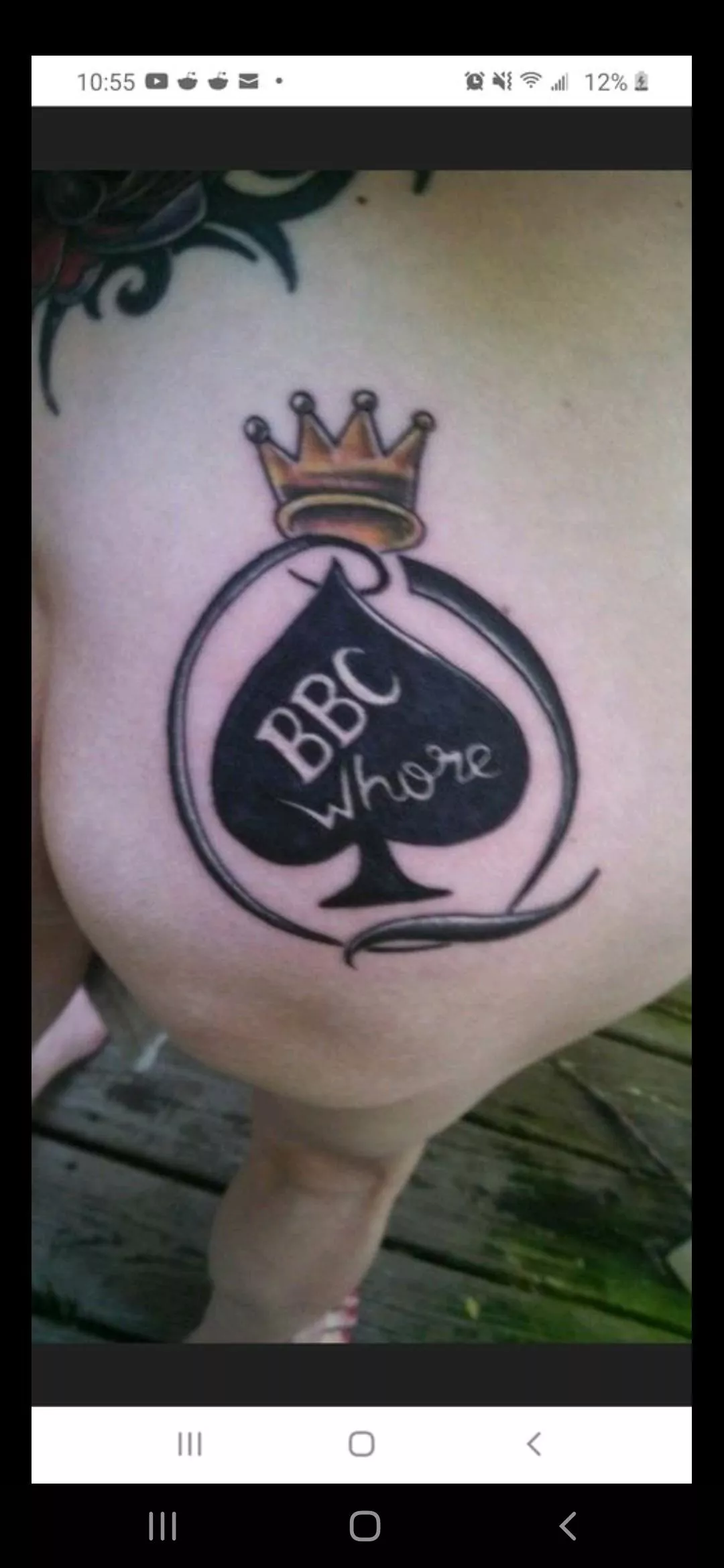 Need help want to get a qos tattoo I want to get this tattoo I don't know if I should get it on my ass cheek or a tramp stamp? also should I leave it as bbc whore or change it to bbc cum slut? what do you think would be better thanks posted by smalldickloser17