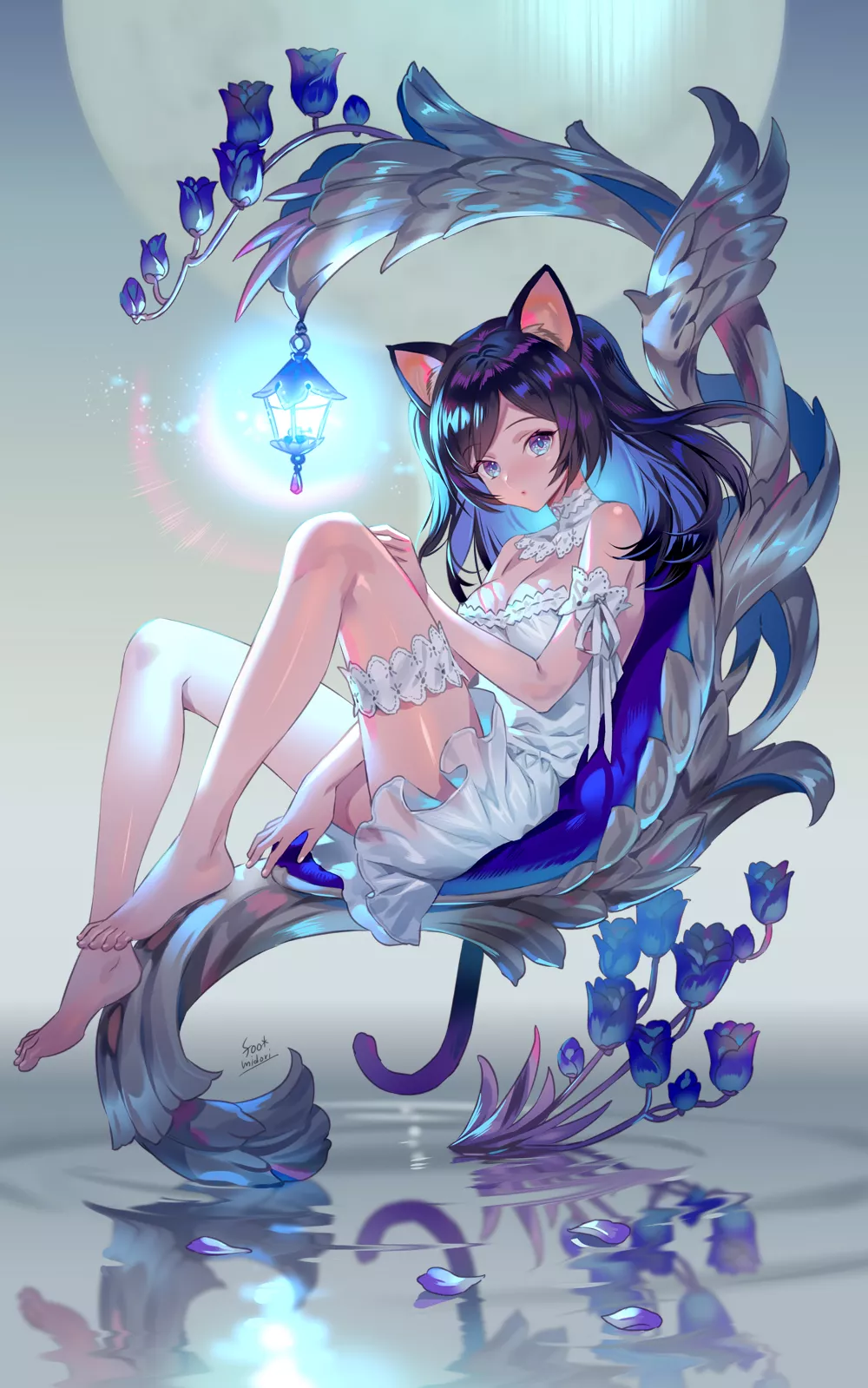 Neko in a white dress posted by FoehammersRvng