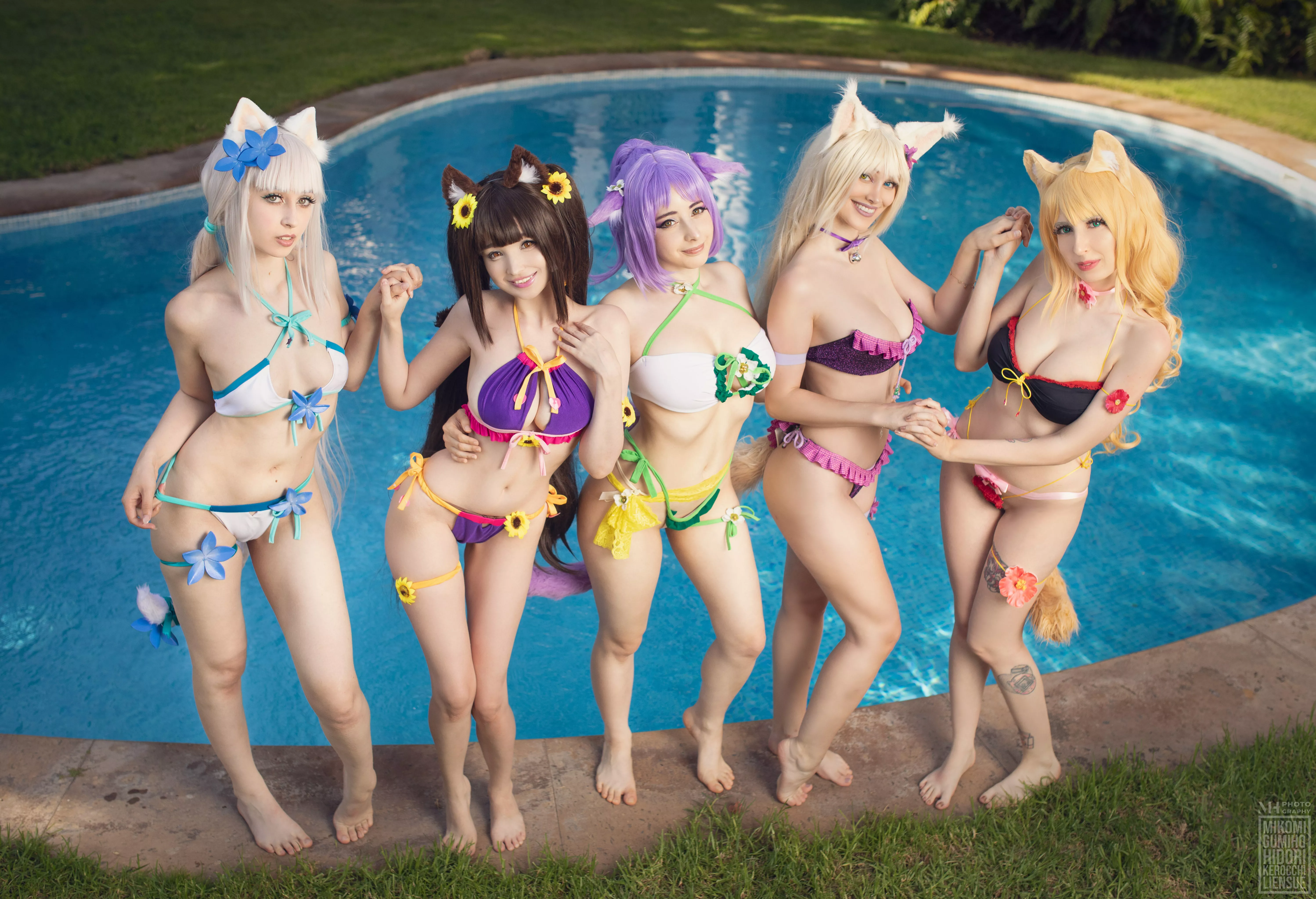 Nekopara bikini group by Gumiho, Mikomi Hokina, Kerocchi, LienSue and Hidori Rose posted by kerocchi