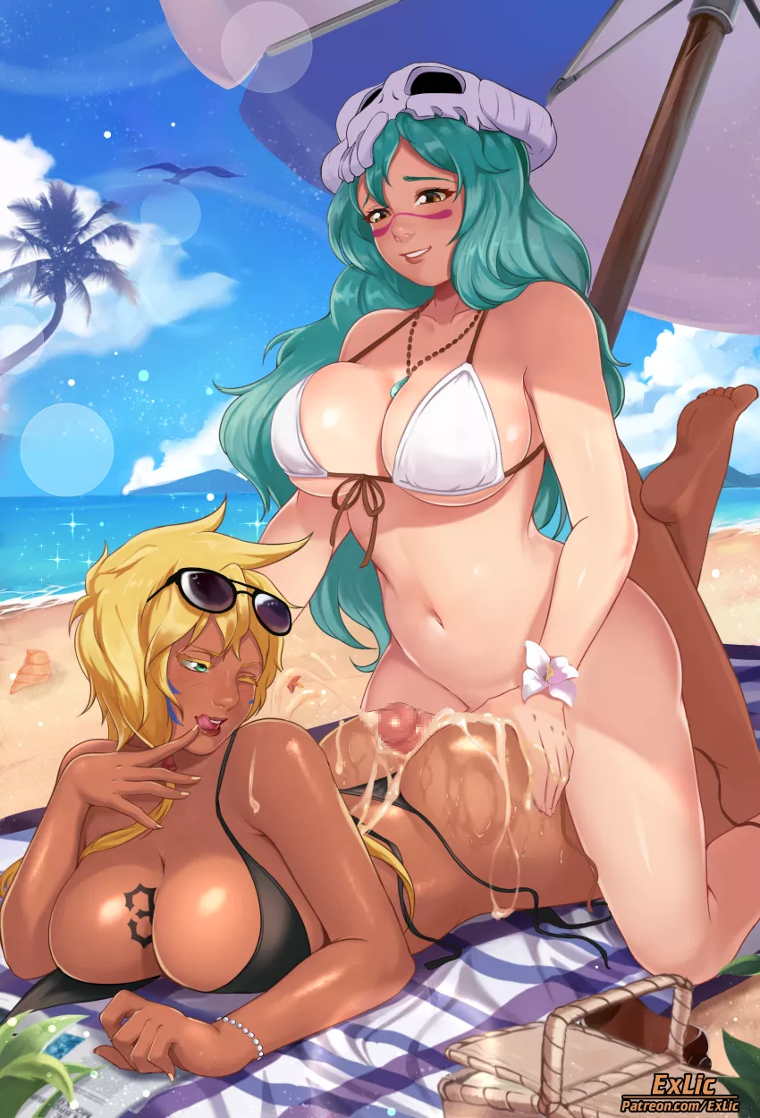 Nel and Harribel Beach Fun (Exlic) [Bleach] posted by sequence_string