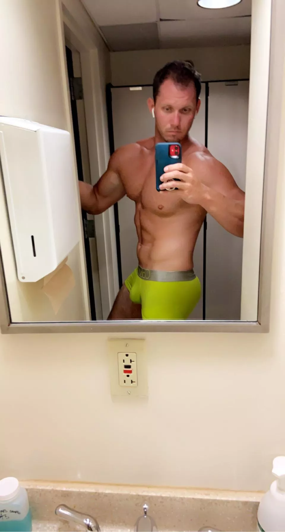 Neon green calvins in the locker room post lift 😈 posted by dbchatb