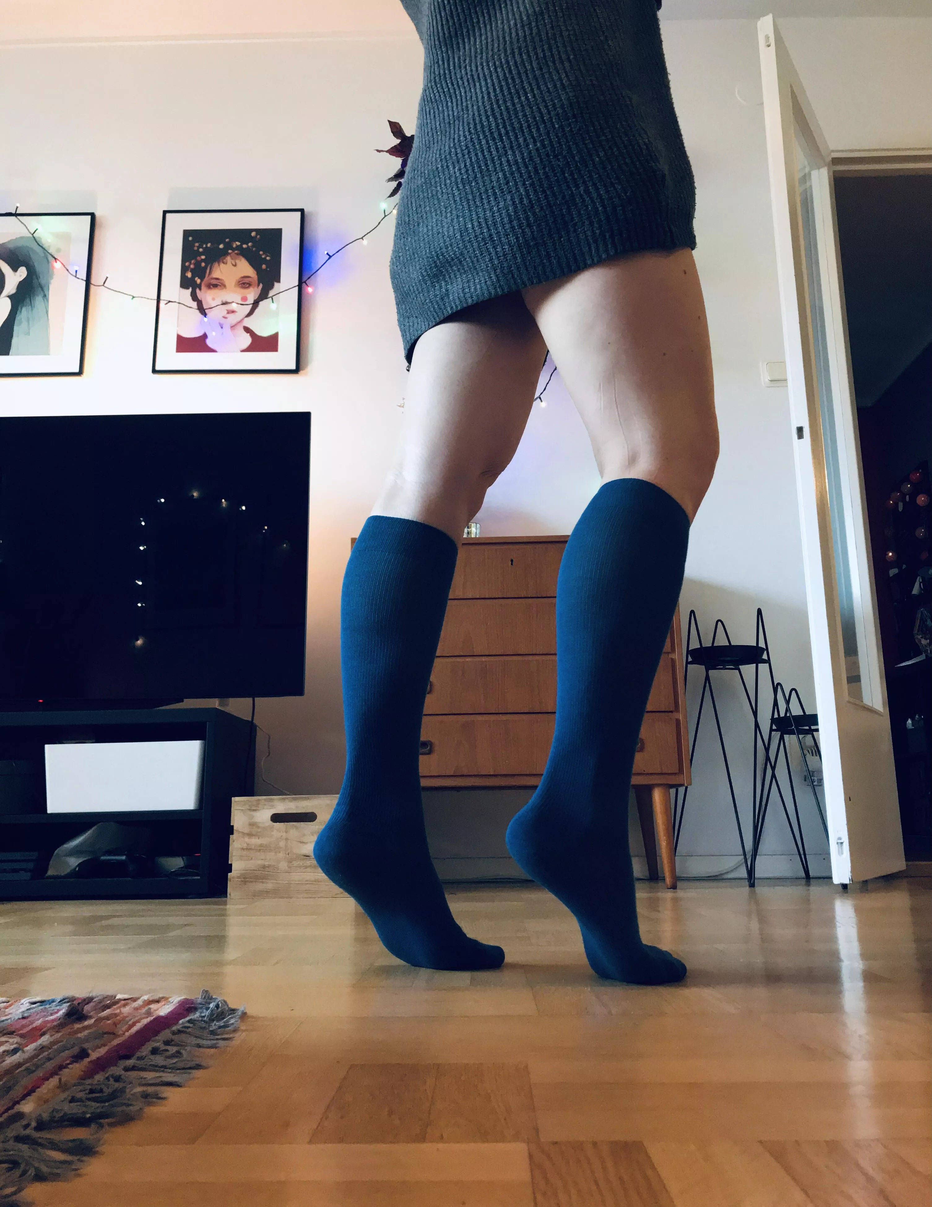 New blue knee high socks. 😊💙 posted by I-am-your-Aphrodite