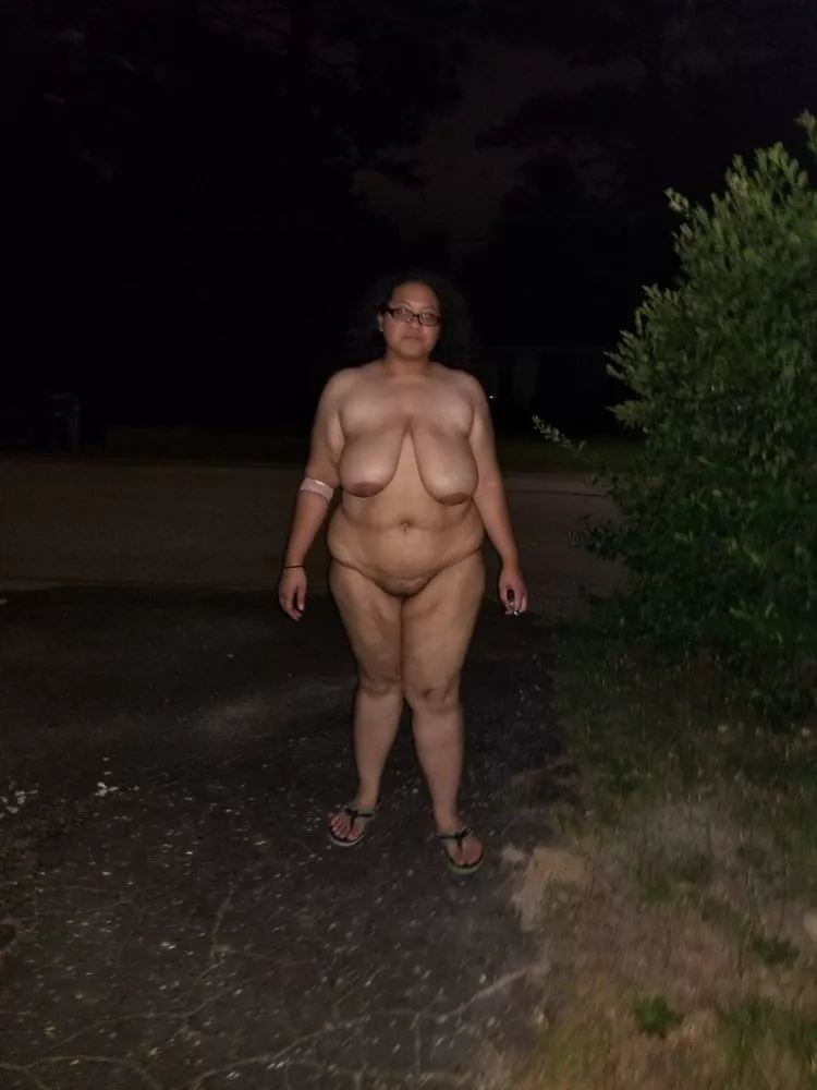 Night time is nude time for this lovely BBW posted by Udderluvr2020