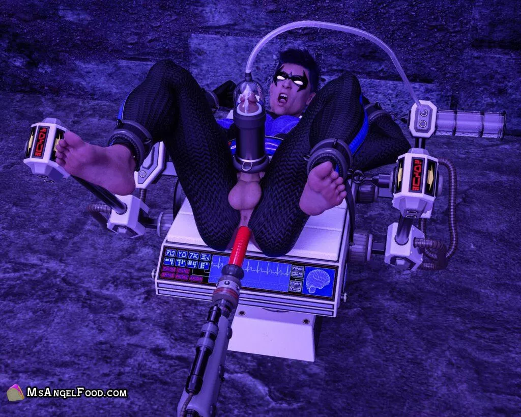 Nightwing Captured and Milked (How long can he last?) posted by msangelfood