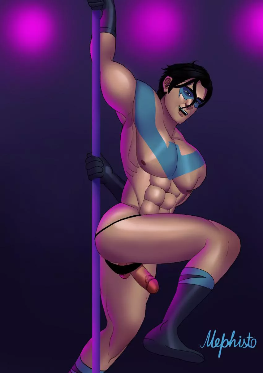 Nightwing pole dancing (Mephisto) [Young Justice] posted by Bikinigirl2021