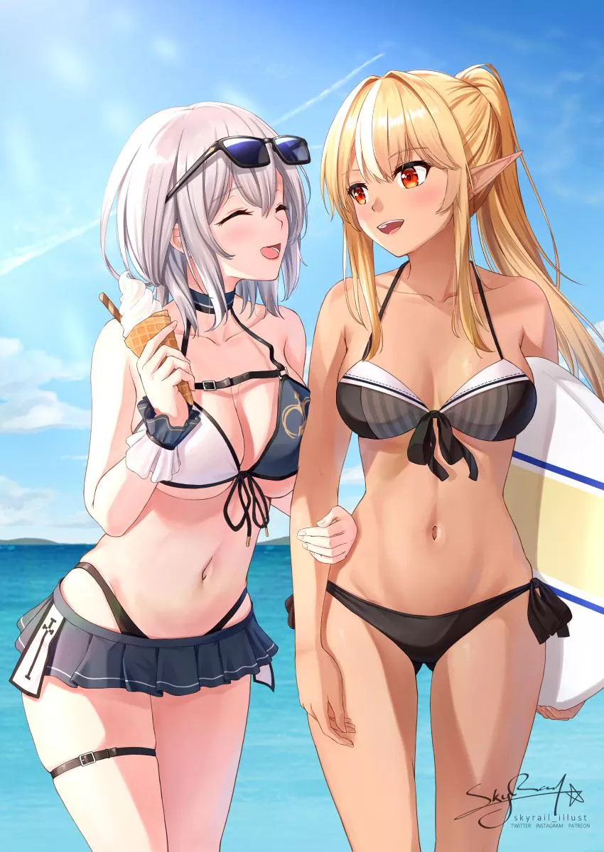 Noel x Flare Summer [Hololive] posted by larrydragoi