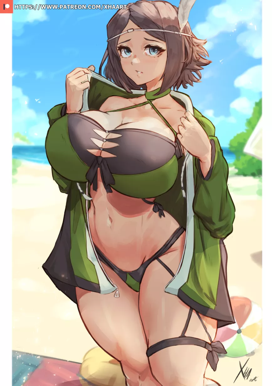 Noire at the beach (XHAart) posted by XHAart