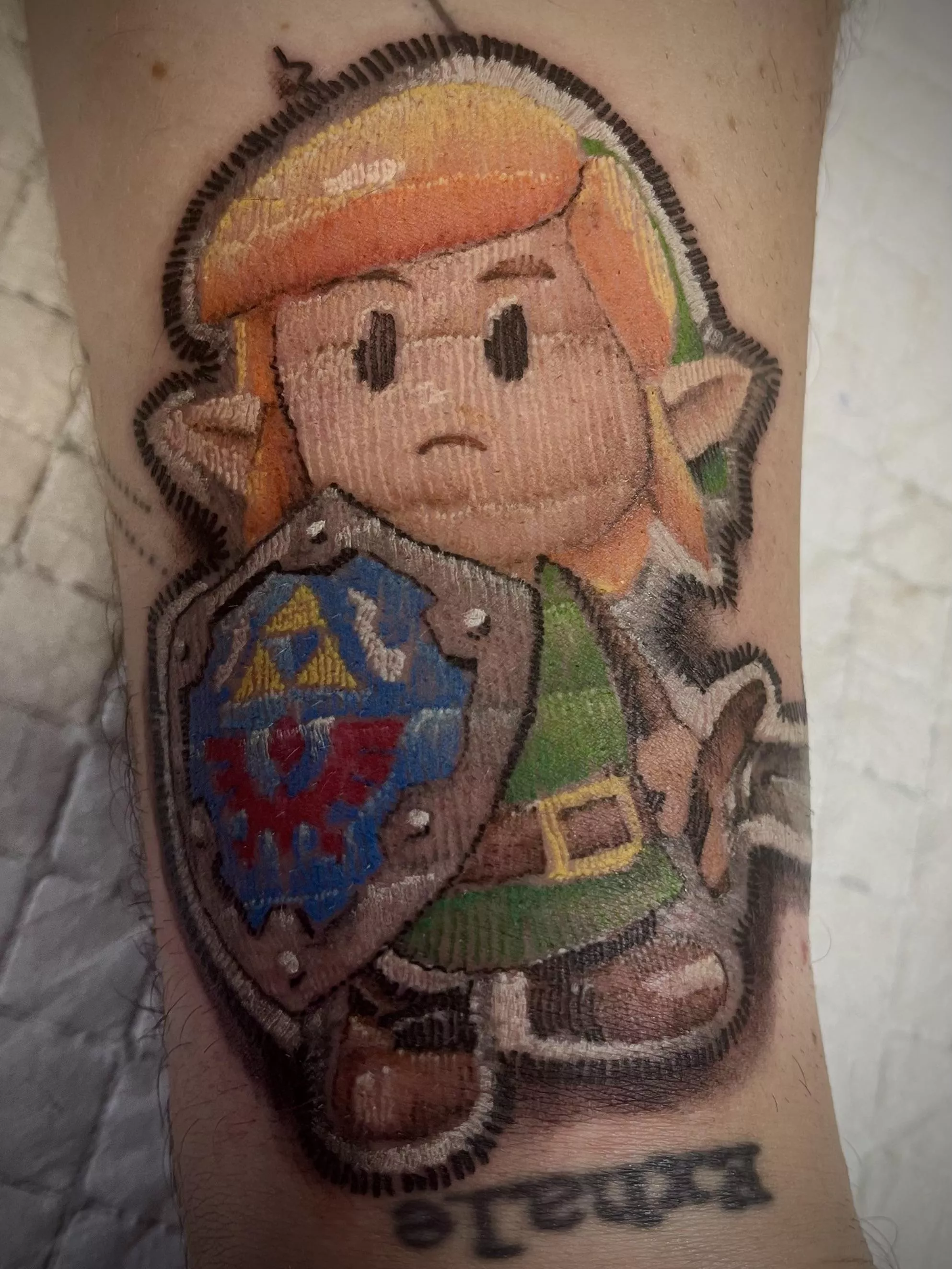 Not a selfie, but thought I’d show off my new Link patchwork tattoo to fellow gaymers posted by itschristmas_letsgo